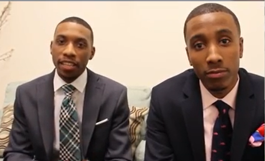 Broderick Harvey and his college buddy and business partner Thabiti Stephens promote their brand in a video dated April 29, 2015 | Source: YouTube/@SteveTVShow