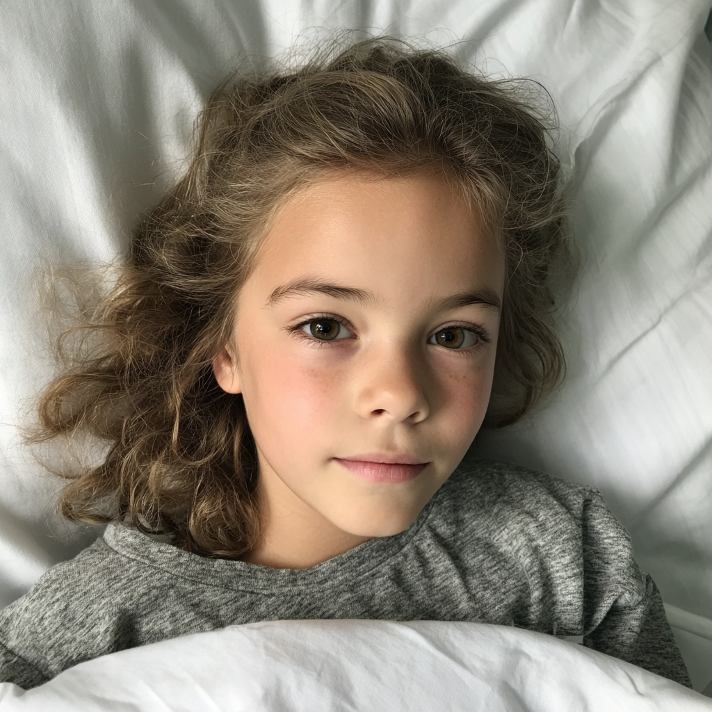A little girl lying in a hospital bed | Source: Midjourney