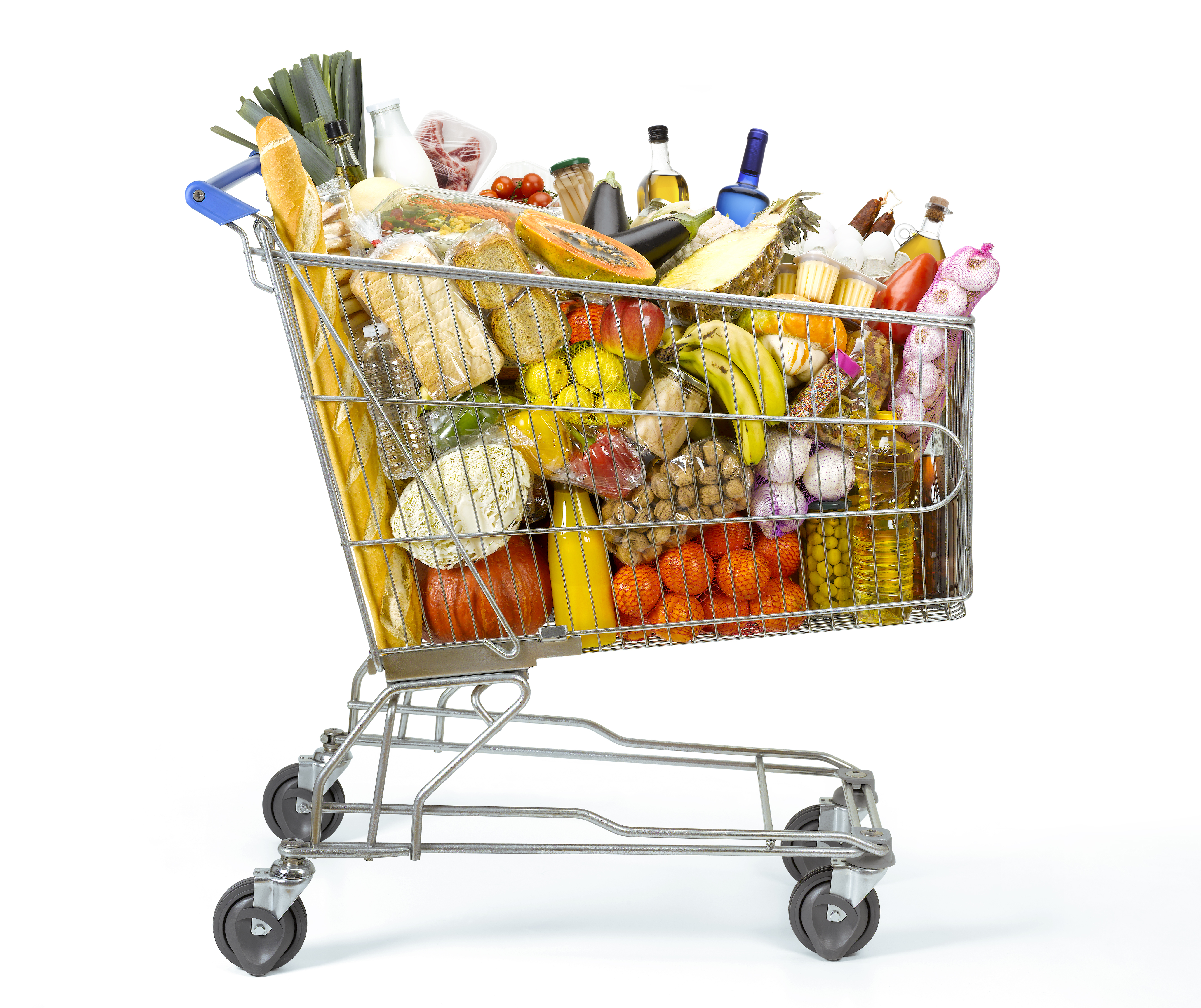 A shopping cart full of food | Source: Shutterstock