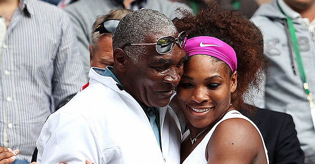 Serena Williams (R) of the USA celebrates with her father Richard Williams and sister Venus Williams after her Ladies’ Singles final match against Agnieszka Radwanska of Poland on day twelve of the Wimbledon Lawn Tennis Championships at the All England Lawn Tennis and Croquet Club on July 7, 2012 in London, England. | Source: Getty Images