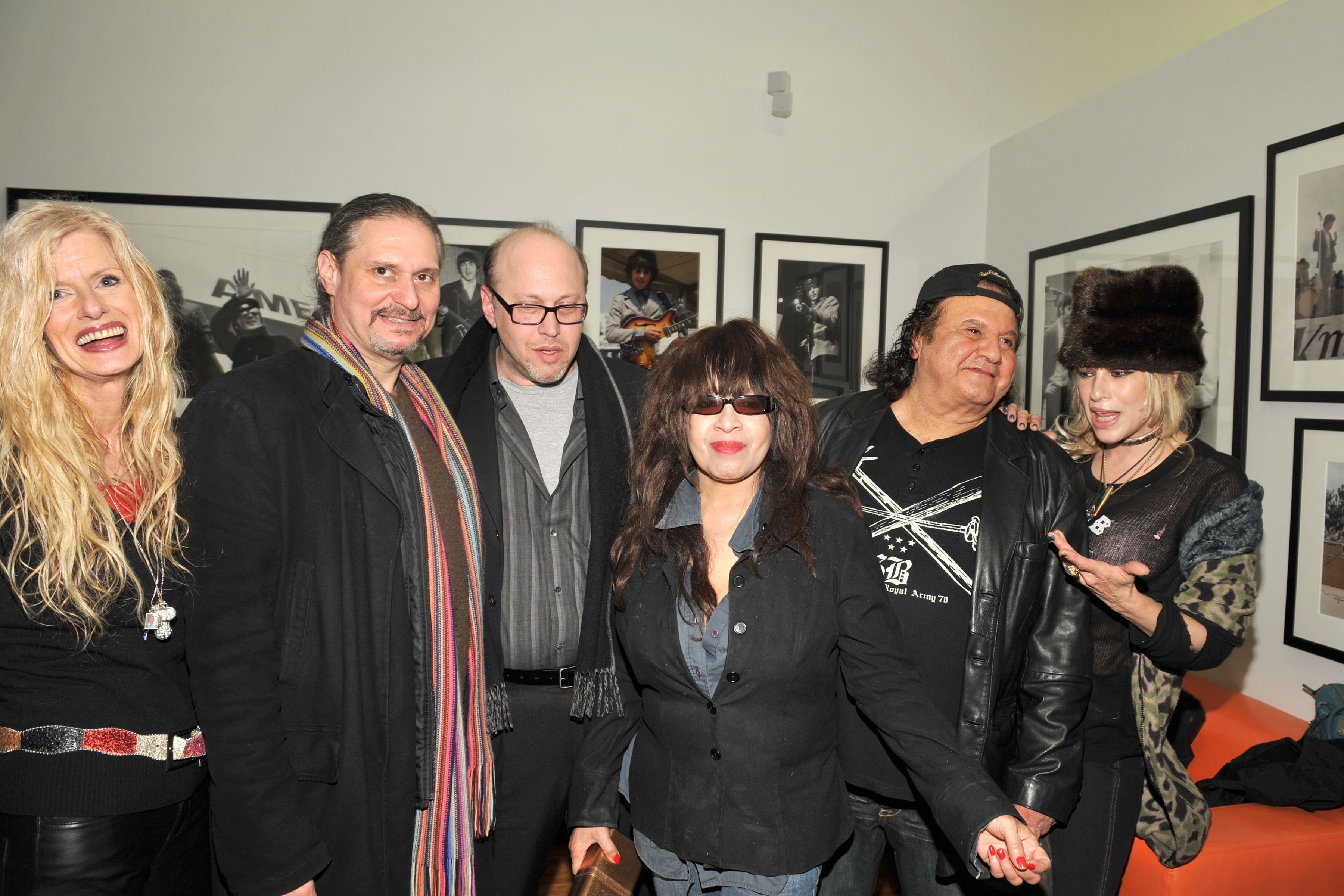 Jonathan Greenfield, Ronnie Spector, Pete Bennett, and Deborah Greenfield at the NOT FADE AWAY Gallery Opening on March 3, 2009, in New York | Photo: Patrick McMullan/Getty Images