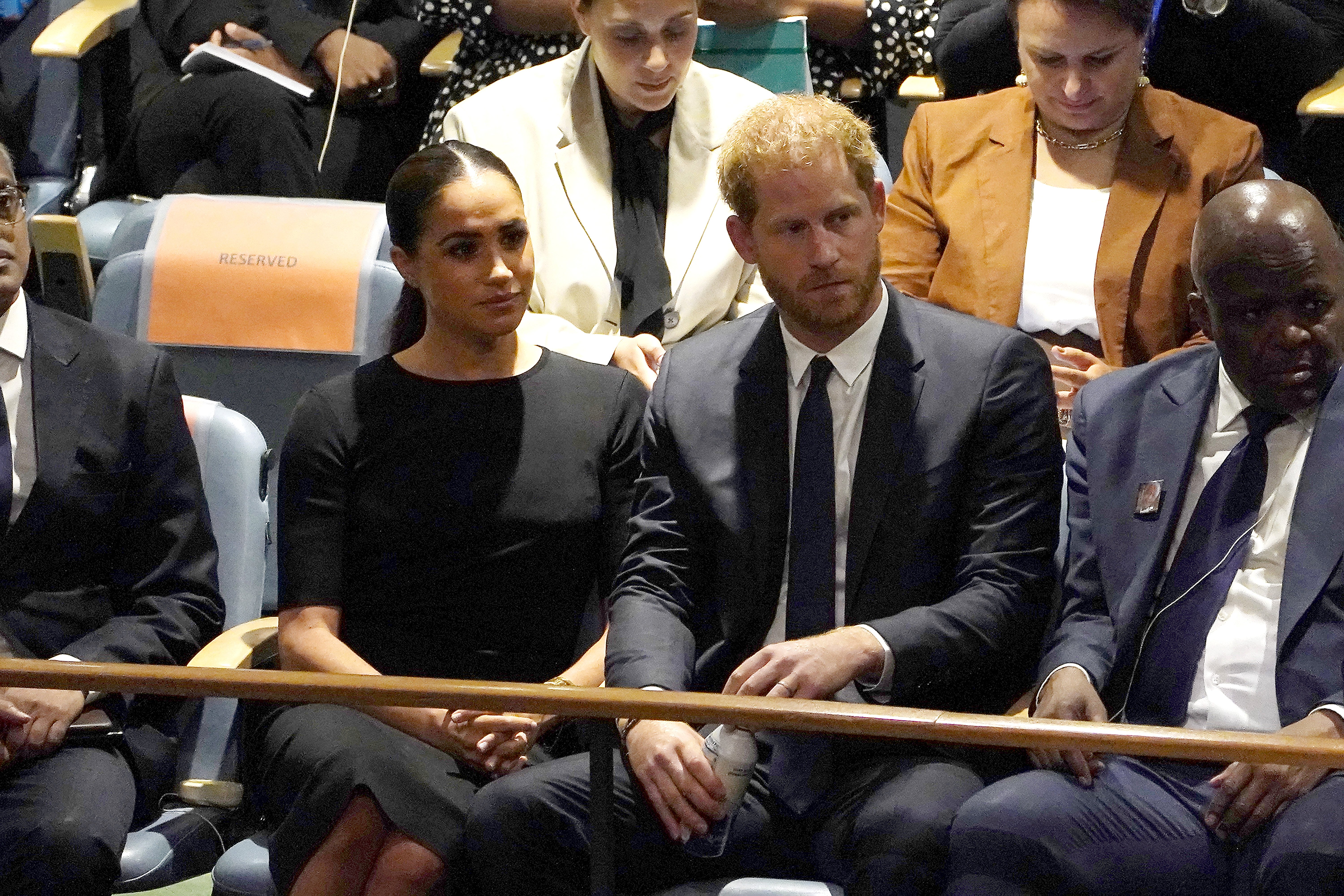 Prince Harry and Meghan Markle pictured at the General Assembly during the Nelson Mandela International Day at the United Nations Headquarters on July 18, 2022 in New York City.┃Source: Getty Images