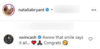 A comment from Jeff Leatham on Natalia Bryants' post on Instagram | Photo: Instagram/nataliabryant