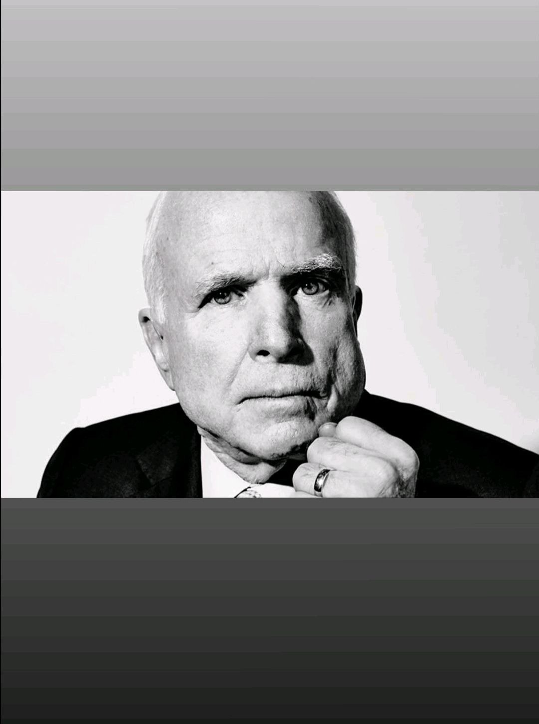 A monochrome portrait of Senator John McCain. | Photo: Instagram/@meghanmccain