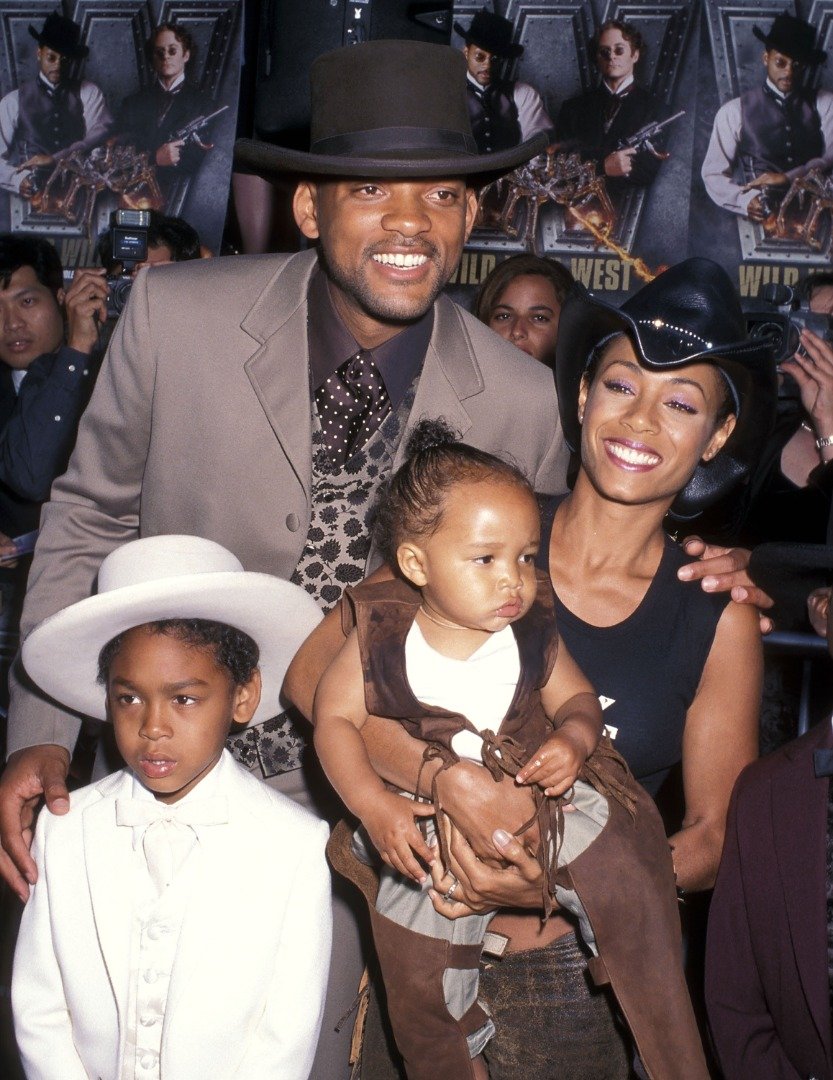 Will Smith, Jada Pinkett Smith, son Jaden Smith and Will's son Trey Smith at the "Wild Wild West" Westwood Premiere on June 28, 1999 at Mann Village Theatre in Westwood, California. | Source: Getty Images