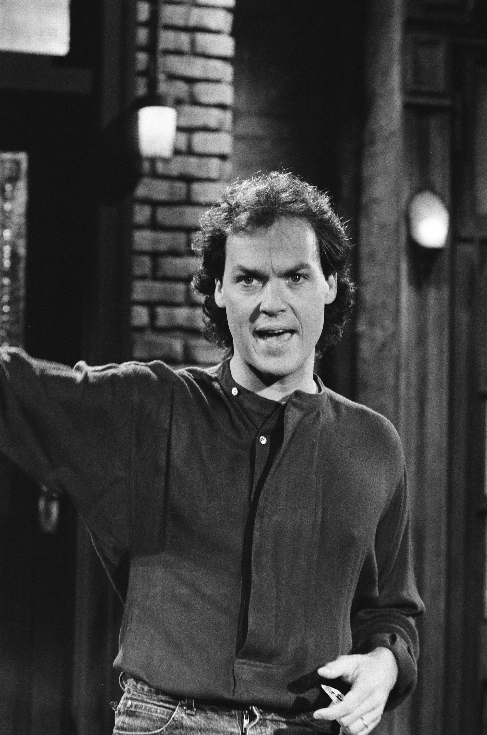 Michael Keaton photographed during his monologue on Saturday Night Live, on October 30, 1982 | Source: Getty Images