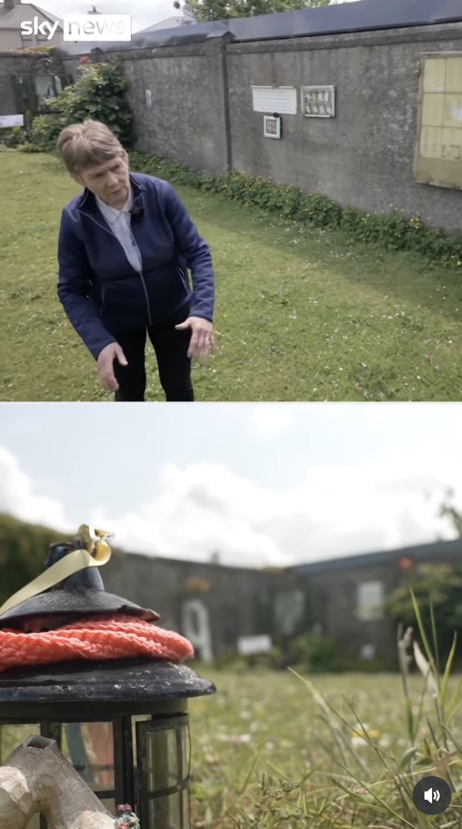 Historian Catherine Corless is pictured at the former site of the Bon Secours Mother and Baby home in a video shared on June 16, 2025 | Source: Instagram/skynews