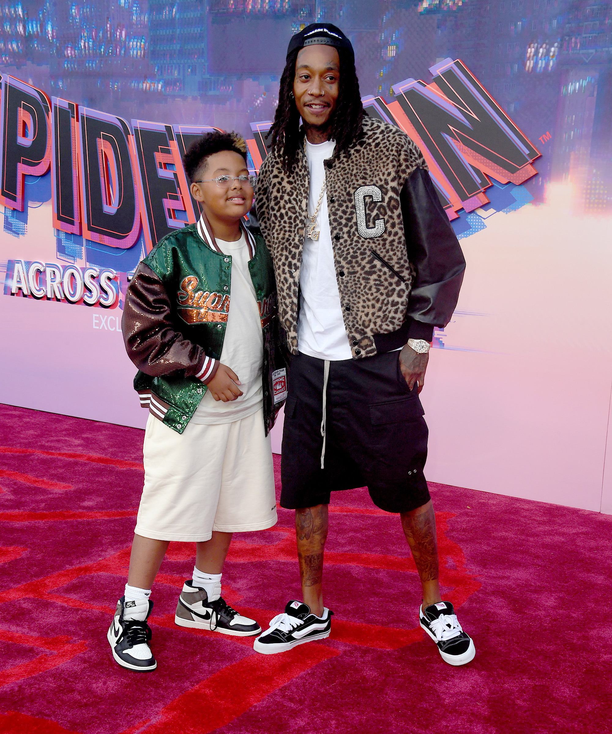 Sebastian Taylor Thomaz and Wiz Khalifa at the world premiere of "Spider-Man: Across the Spider-Verse" at Regency Village Theatre on May 30, 2023, in Los Angeles, California. | Source: Getty Images