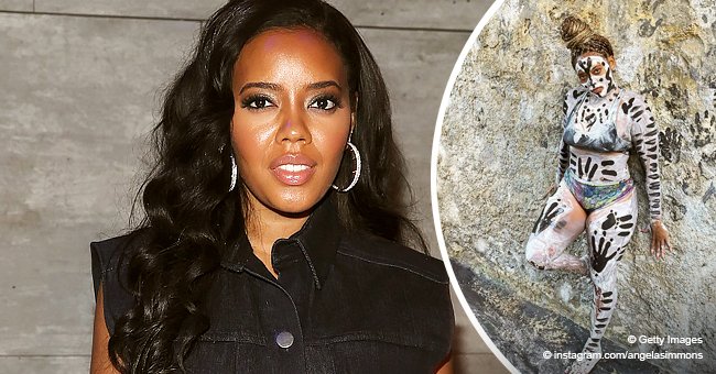 Angela Simmons Wows Fans In A Bikini With Her Face Body Covered In Paint With Big Handprints