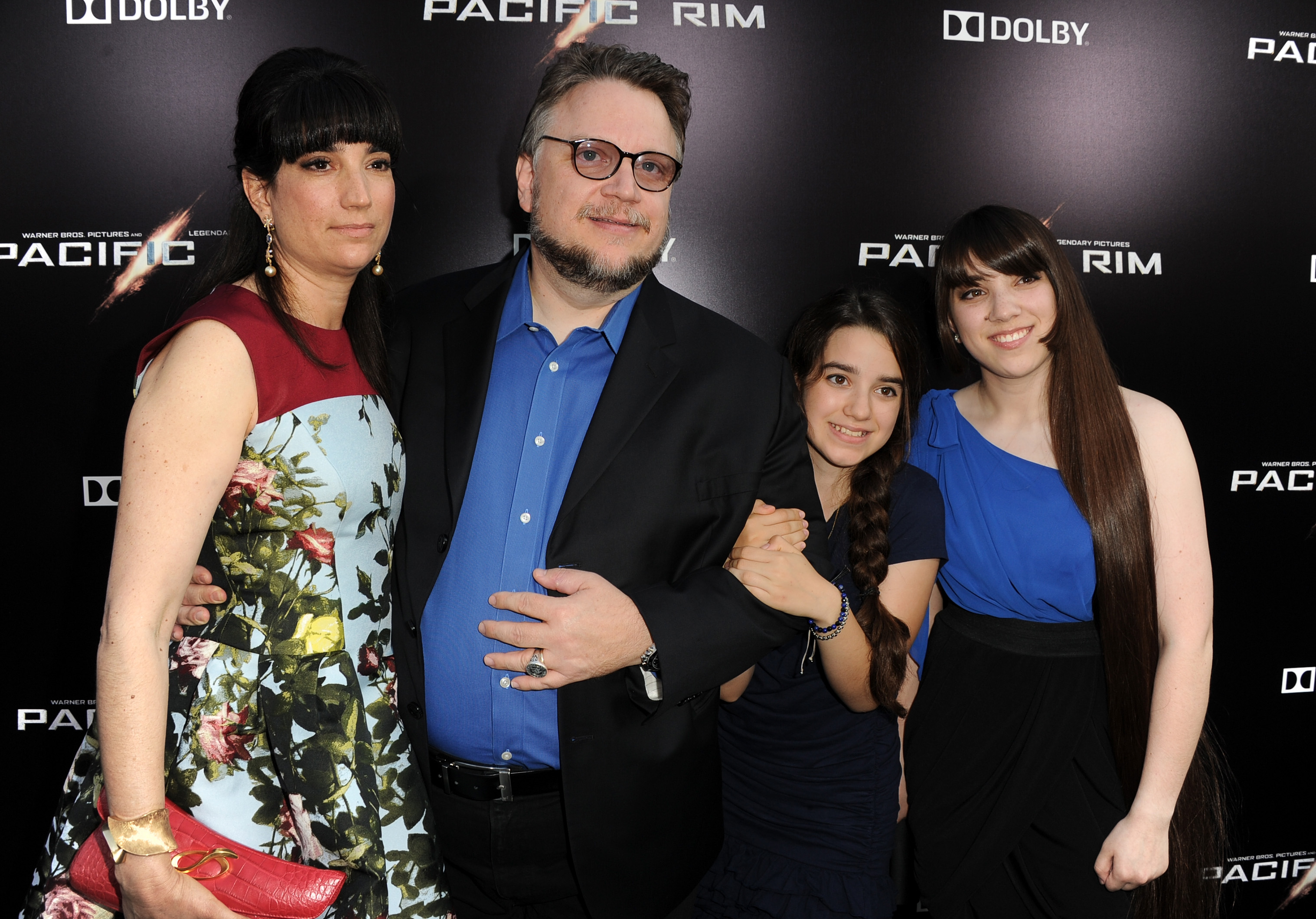 Guillermo del Toro and Lorenza Newton with their children at Dolby Theatre on July 9, 2013 in Hollywood, California. | Source: Getty Images