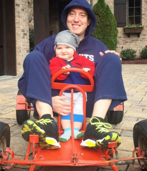Kyle Busch sits with a young Brexton on a go-kart | Source: Instagram/rowdybusch