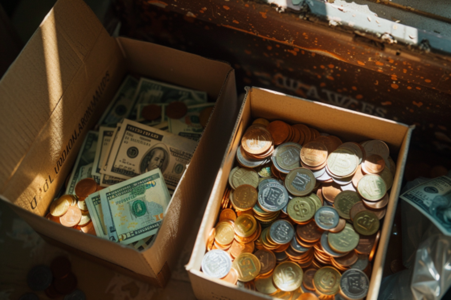 Two boxes full of money | Source: Midjourney
