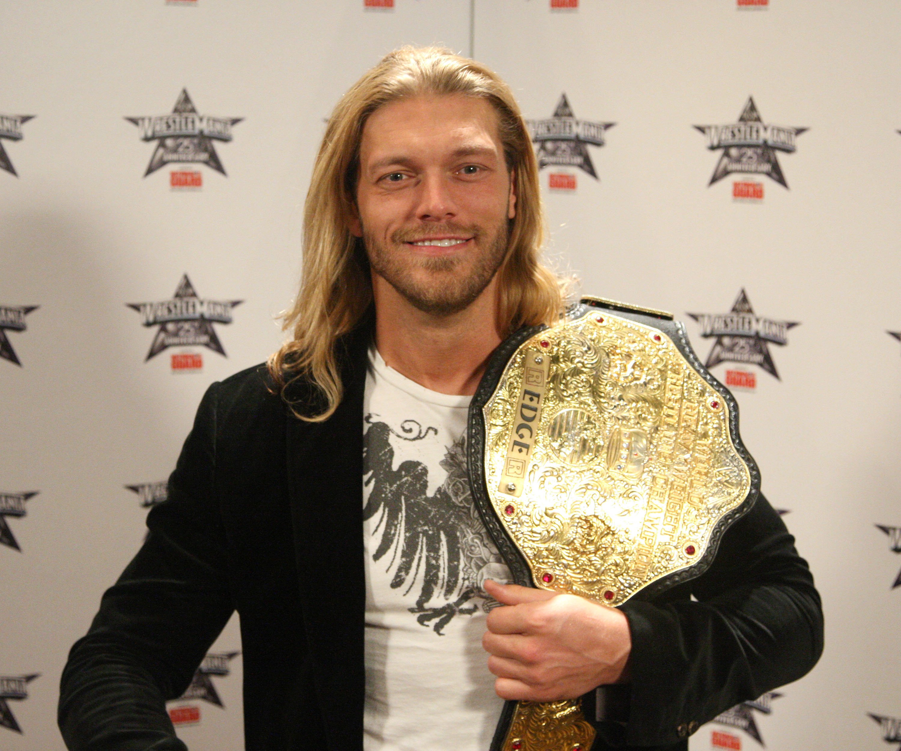 Edge at the WrestleMania 25th anniversary press conference on March 31, 2009, in New York City. | Source: Getty Images