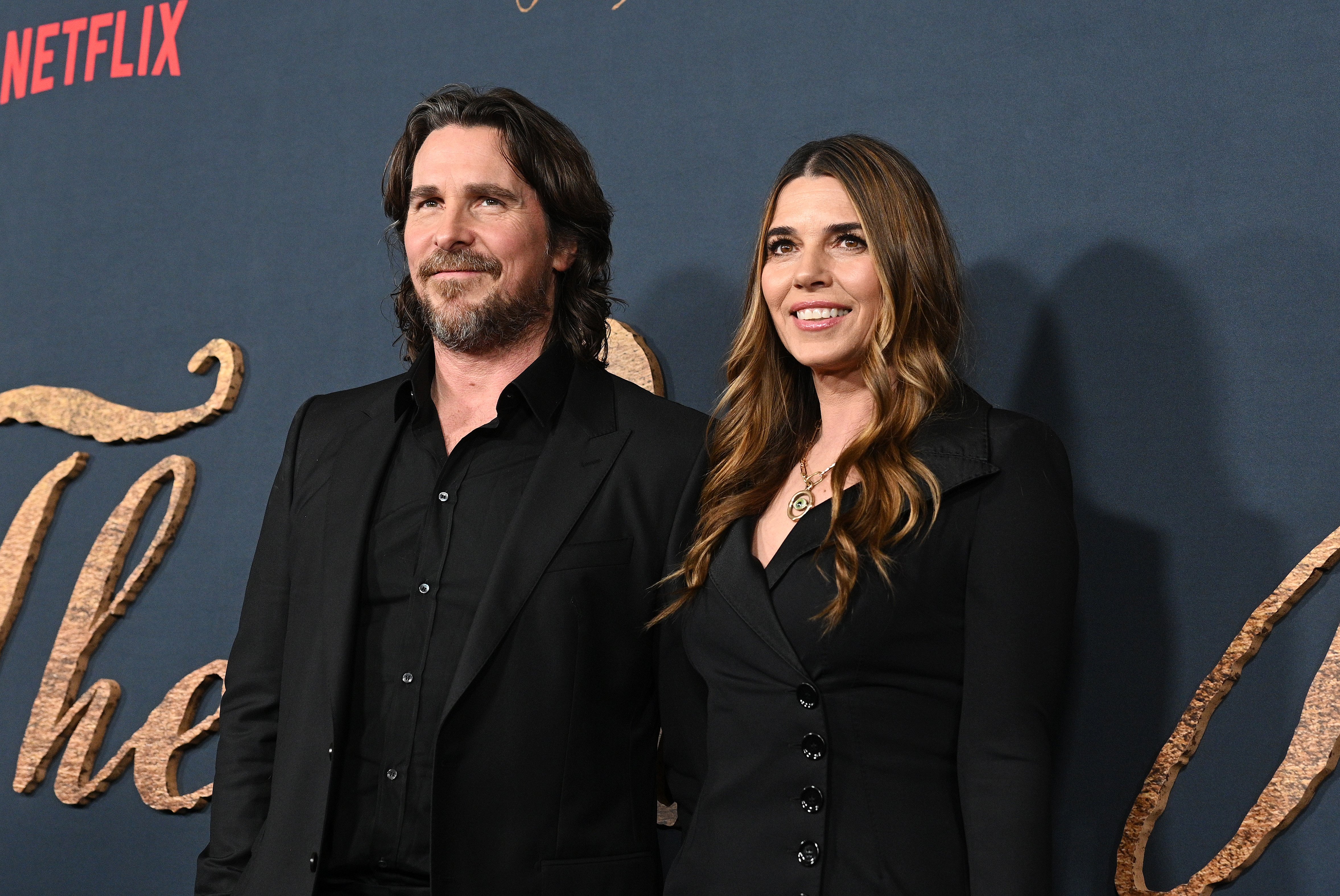 Christian Bale and Sibi Blažić at the DGA Theater on December 14, 2022 in Los Angeles, California