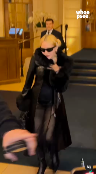 Madonna exiting the Ritz Hotel in Paris, France, posted on October 28, 2024 | Source: Instagram/whoopsee.it