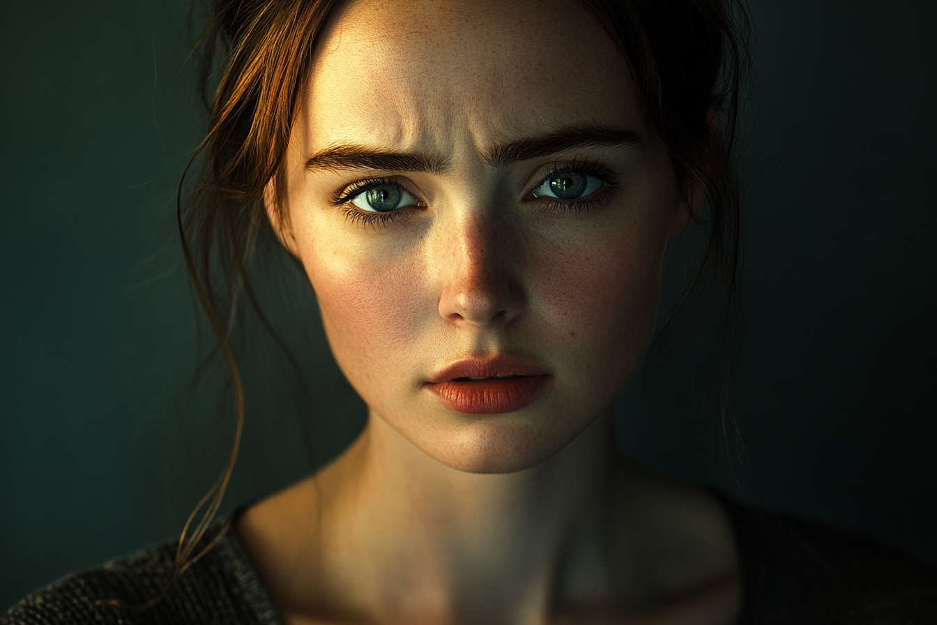 Portrait of a sad young woman | Source: Midjourney