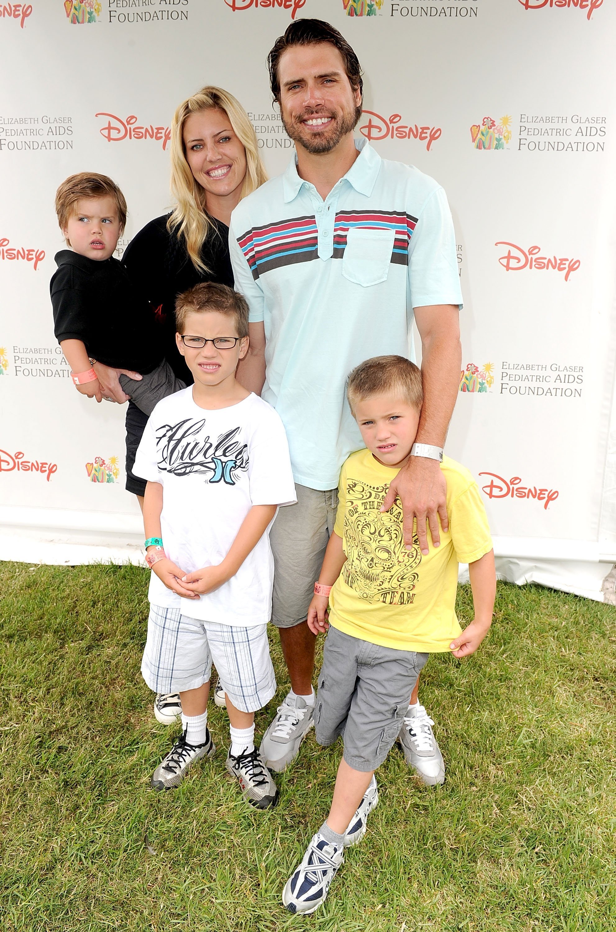Joshua Morrow, wife, and kids arrive at the 21st A Time For Heroes Celebrity Picnic | Source:: Getty Images
