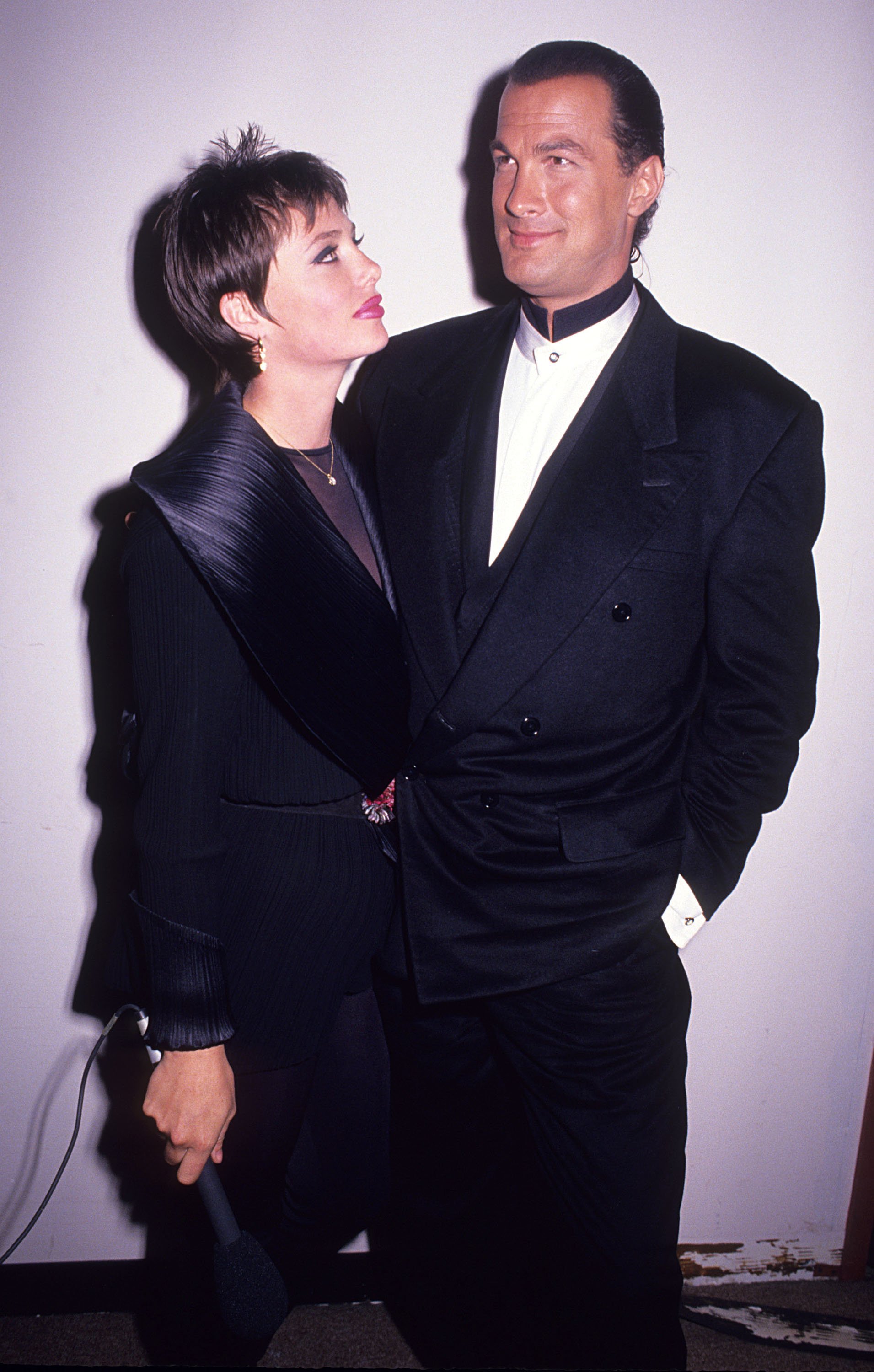 Steven Seagal and Kelly LeBrock at the film premiere of "Out for Justice" on April 14, 1991. / Source: Getty Images