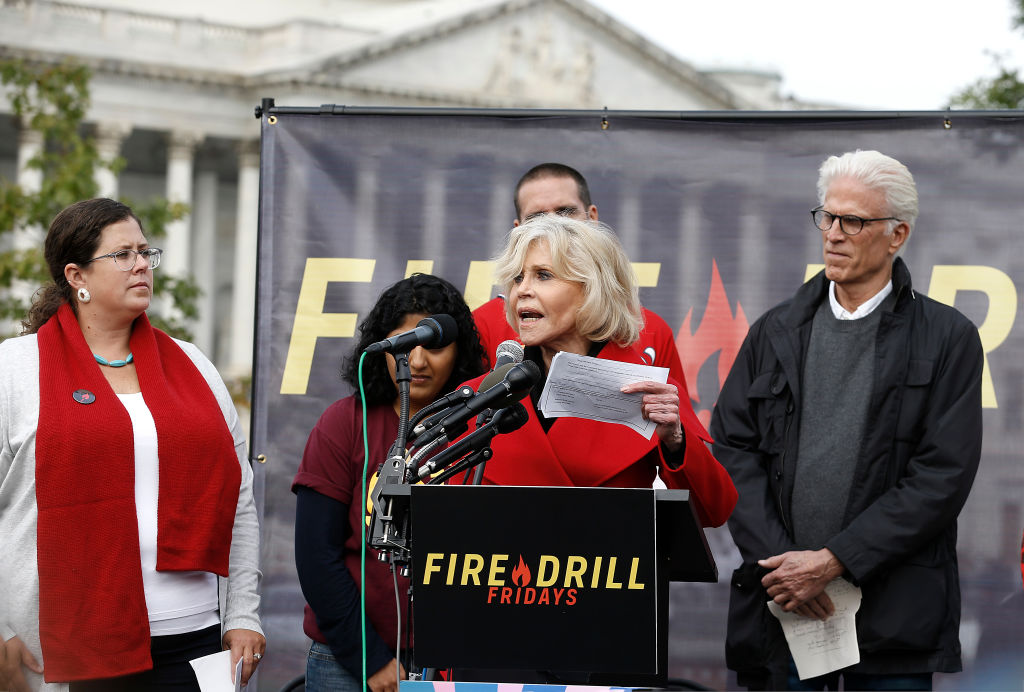 Jane Fonda, Ted Danson at Climate Change Protest. Image Credit: Getty Images