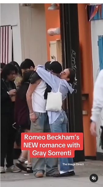 Romeo Beckham and Gray Sorrenti on their first public appearance as a couple in New York City, from a post dated October 16, 2024 | Source: Instagram/dailymail/