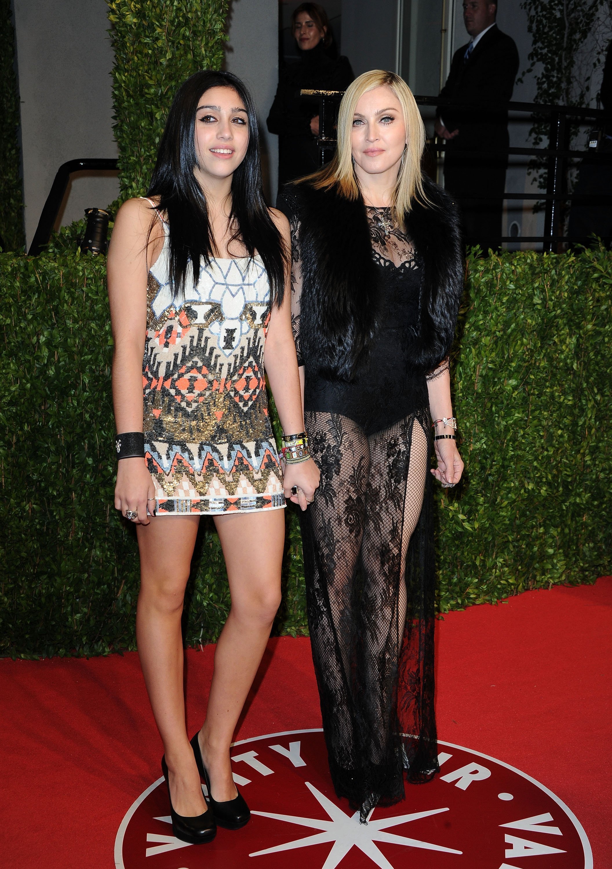 Lourdes Leon (L) and Madonna arrive at the Vanity Fair Oscar party hosted by Graydon Carter held at Sunset Tower on February 27, 2011, in West Hollywood, California. | Source: Getty Images.