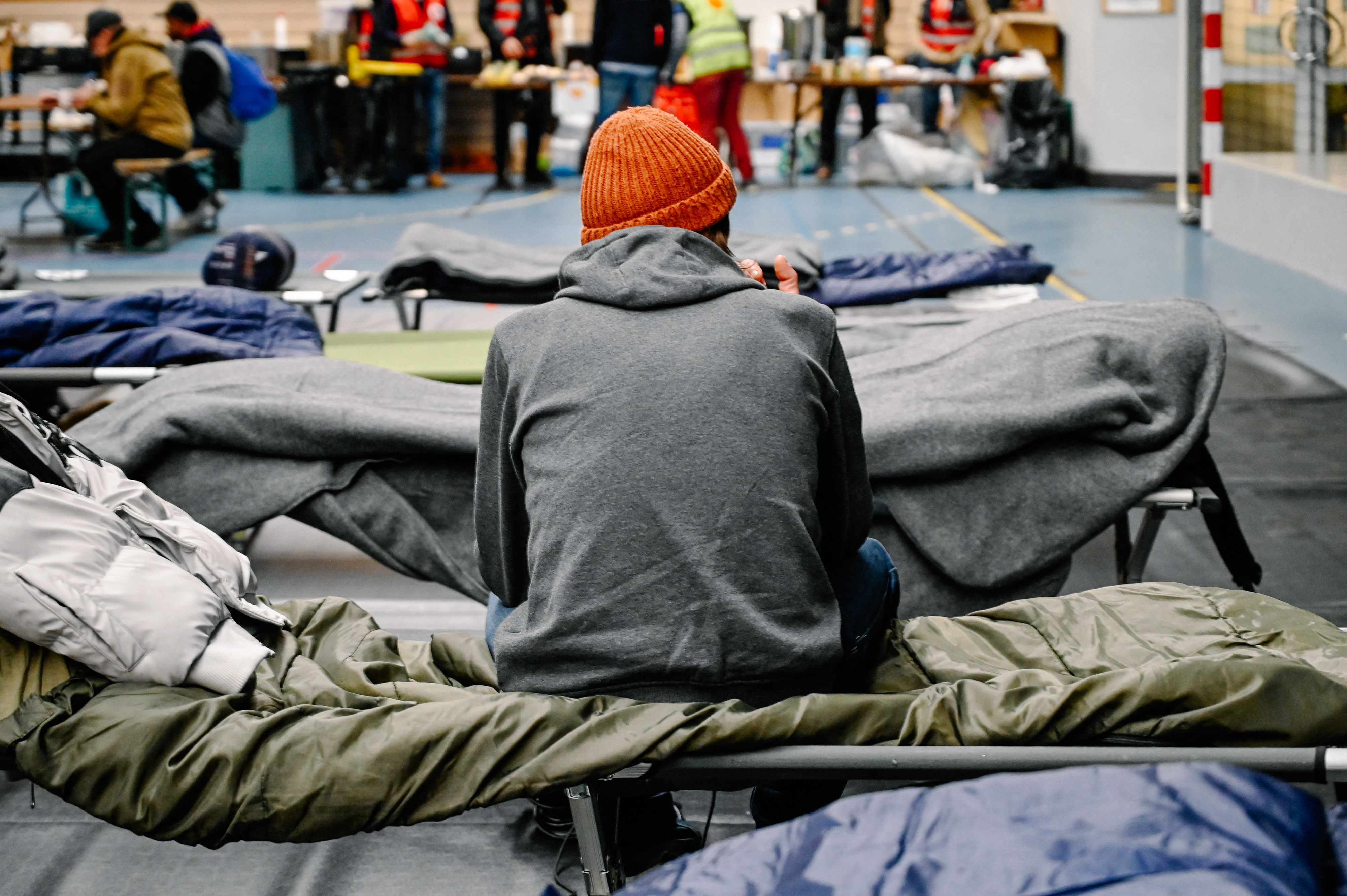 People in an homeless encampment. | Source: Getty Images