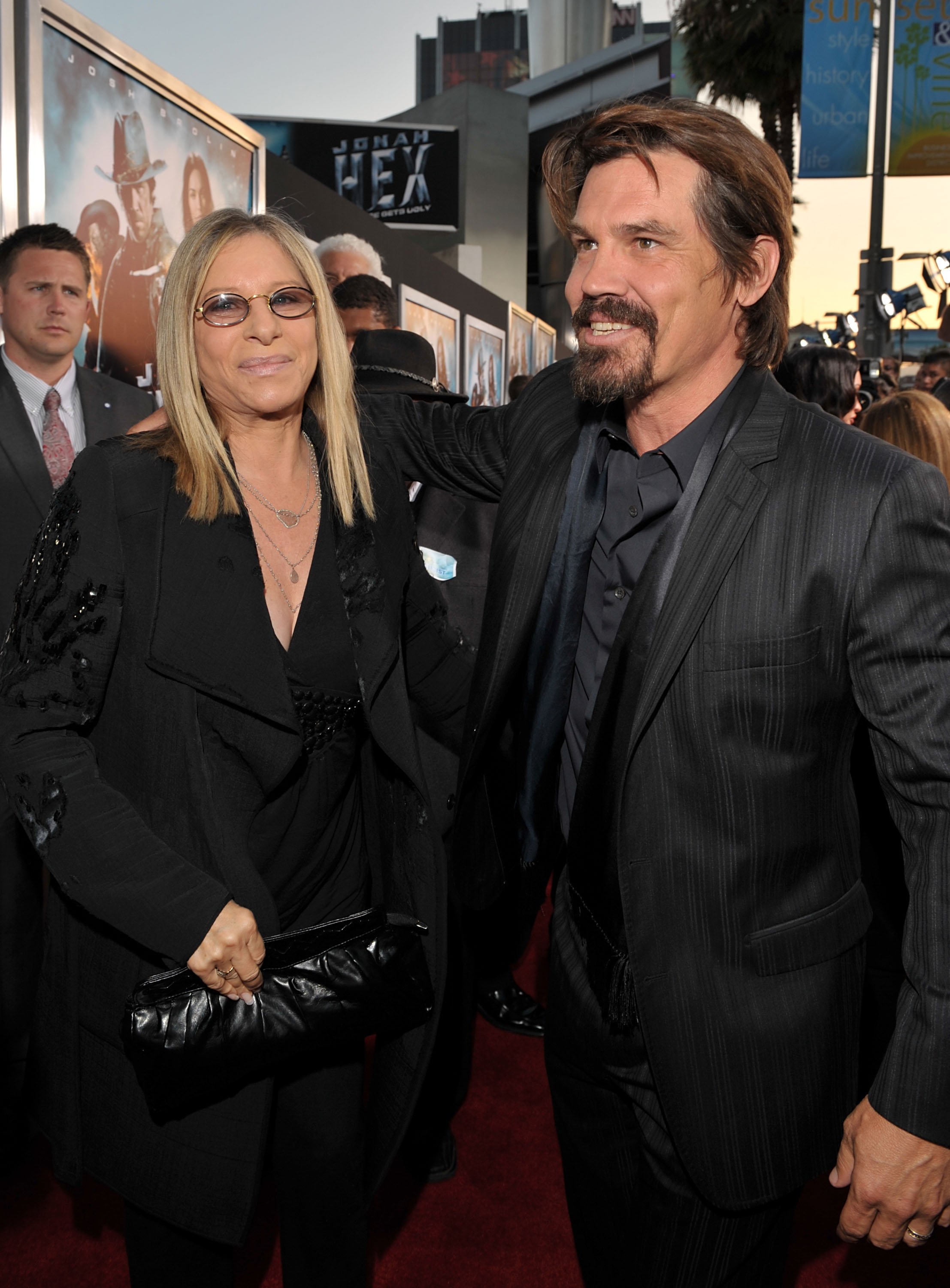 Actress Barbra Streisand and her stepson, actor Josh Brolin attend the "Jonah Hex" Los Angeles premiere at ArcLight Cinemas Cinerama Dome on June 17, 2010 in Hollywood, California ┃Source: Getty Images