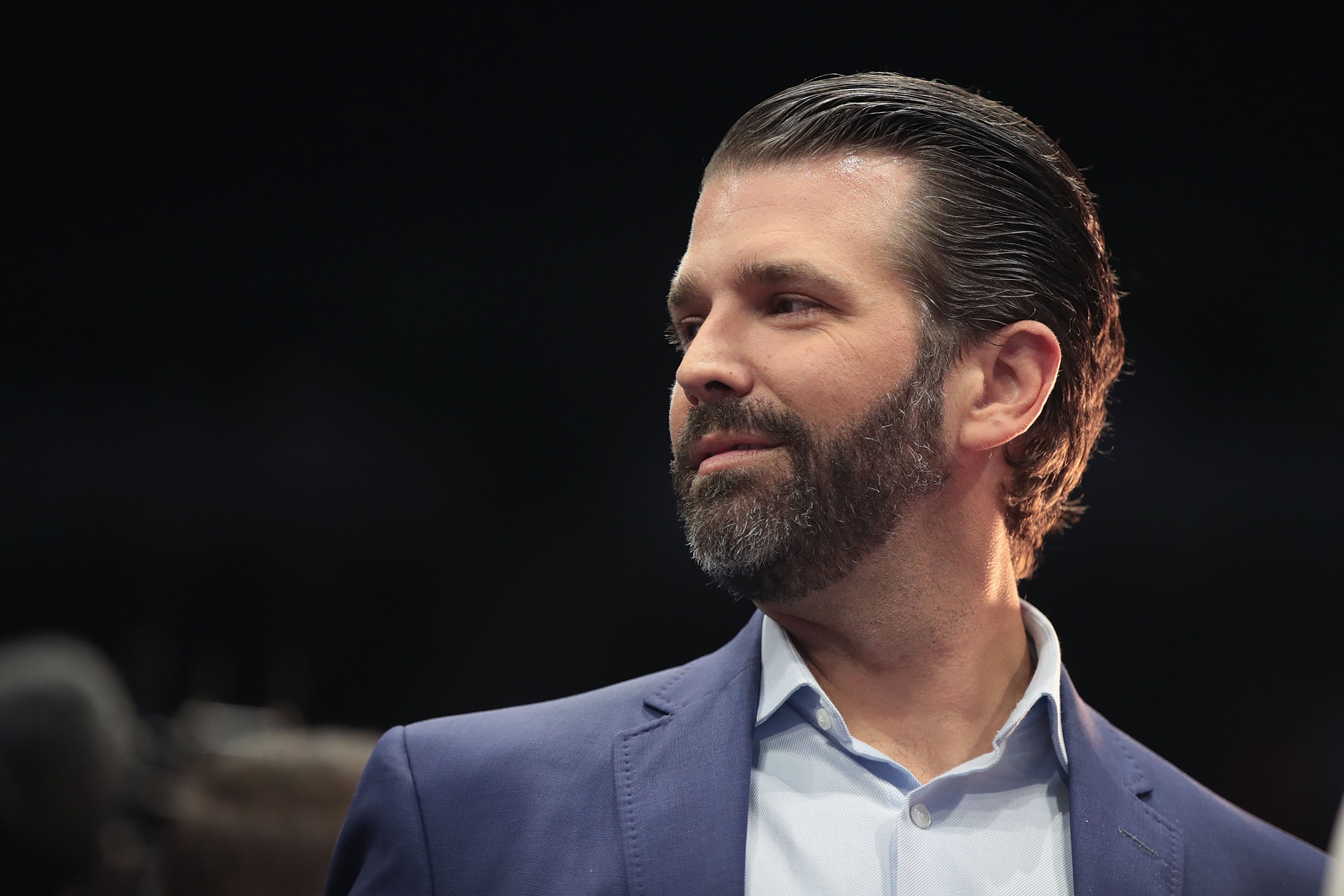 Donald Trump Jr. speaks before a rally in Grand Rapids, Michigan, on March 28, 2019 | Source: Getty Images