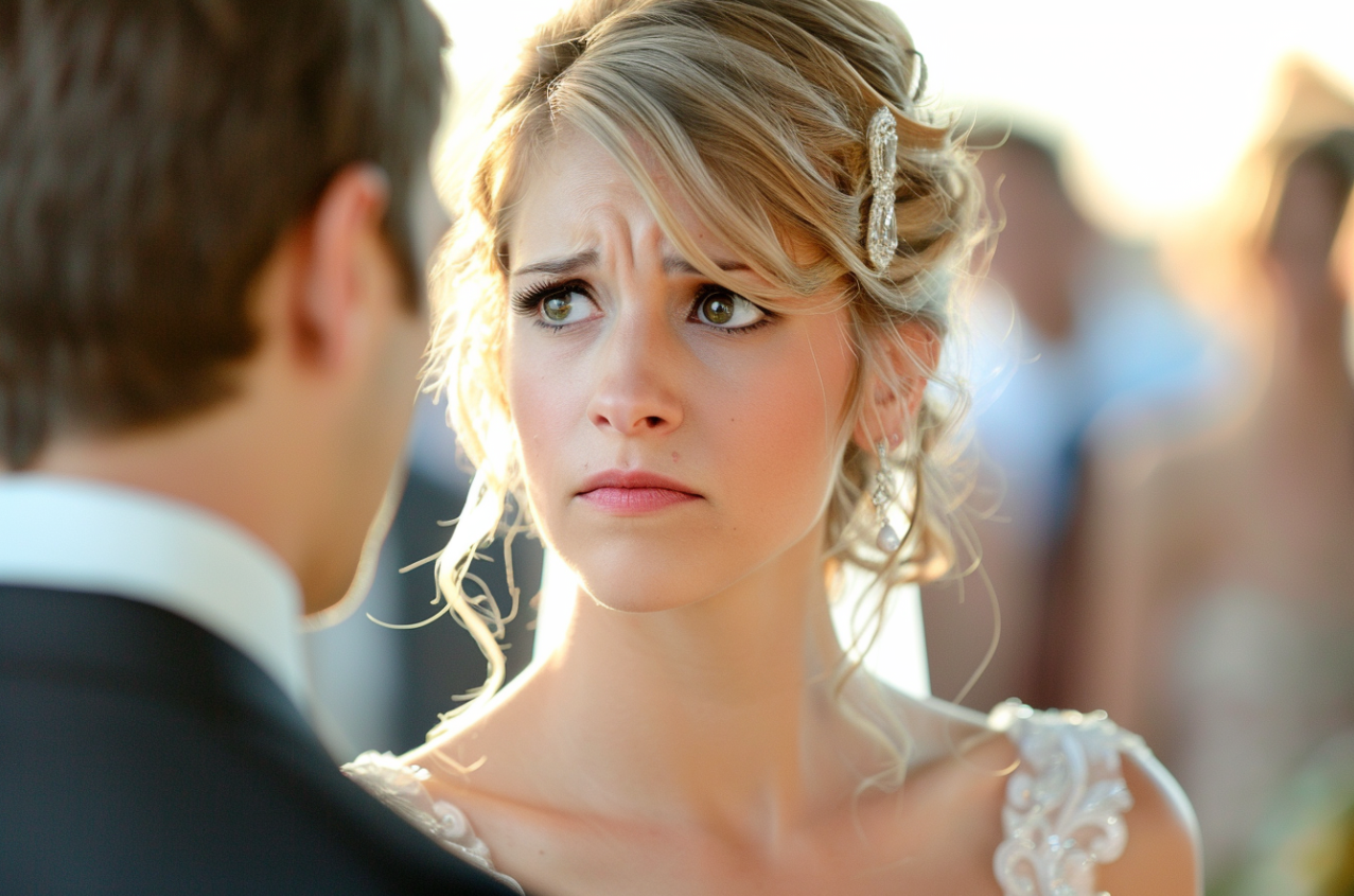 A tearful bride | Source: Midjourney