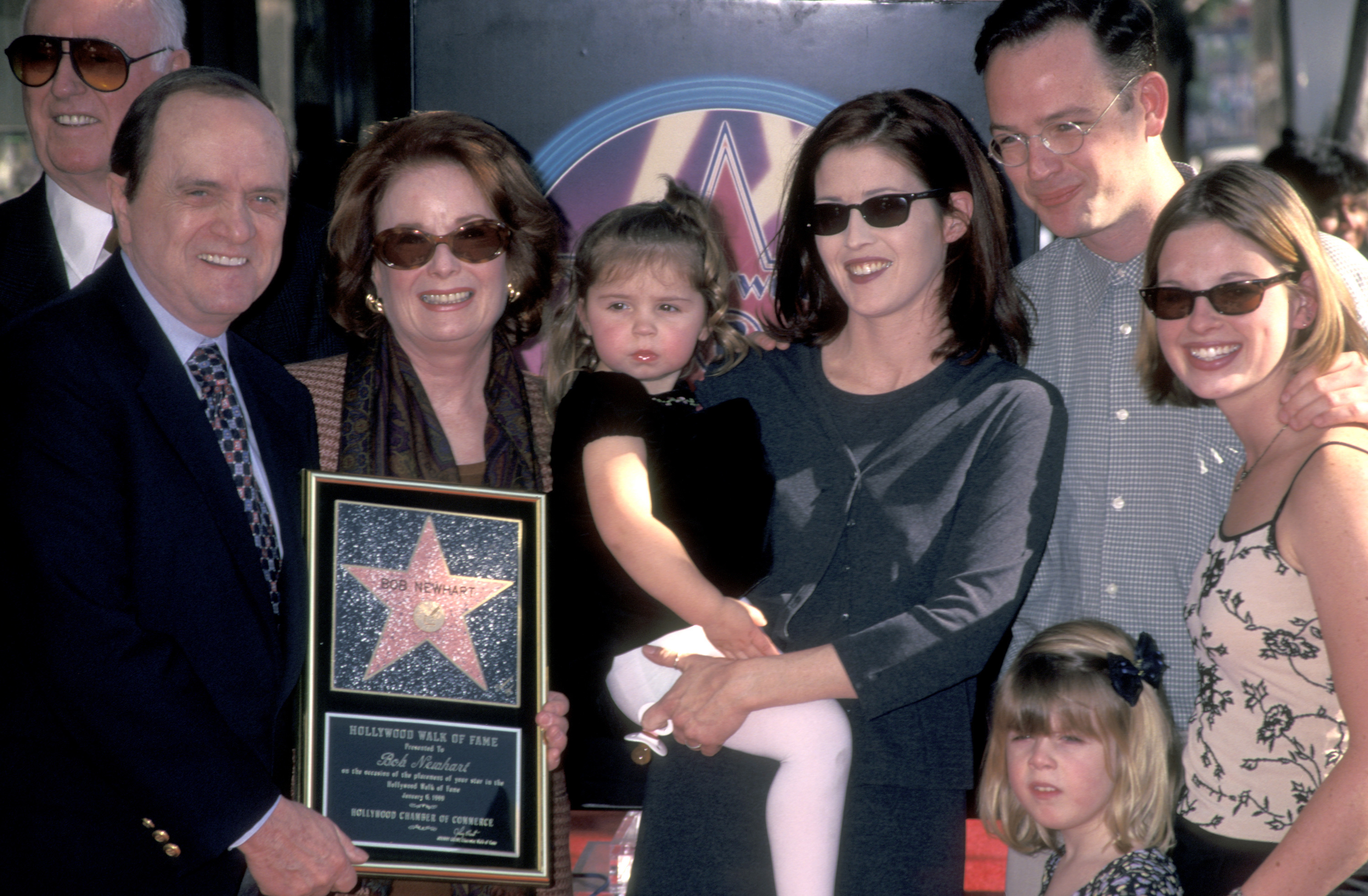 Bob and Ginny Newhart and family when Newhart received a star on the Hollywood Walk of Fame in 1999 | Source: Getty Images