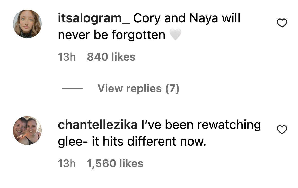 Comments on Lea Michele's post | Source: Instagram/leamichele