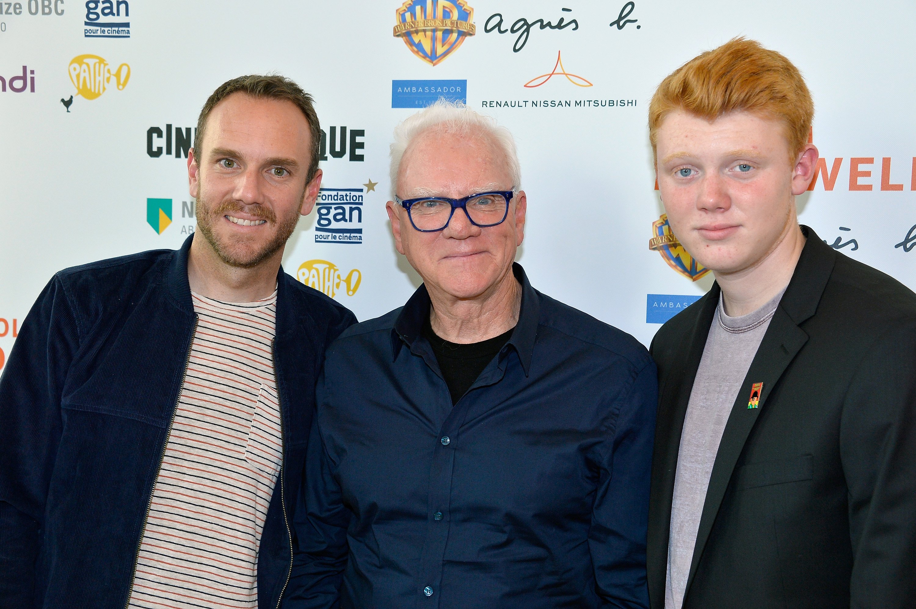 Charlie McDowell, Malcolm McDowell, and Beckett McDowell at the "Malcolm McDowell Retrospective" on June 20, 2018, in Paris | Source: Getty Images