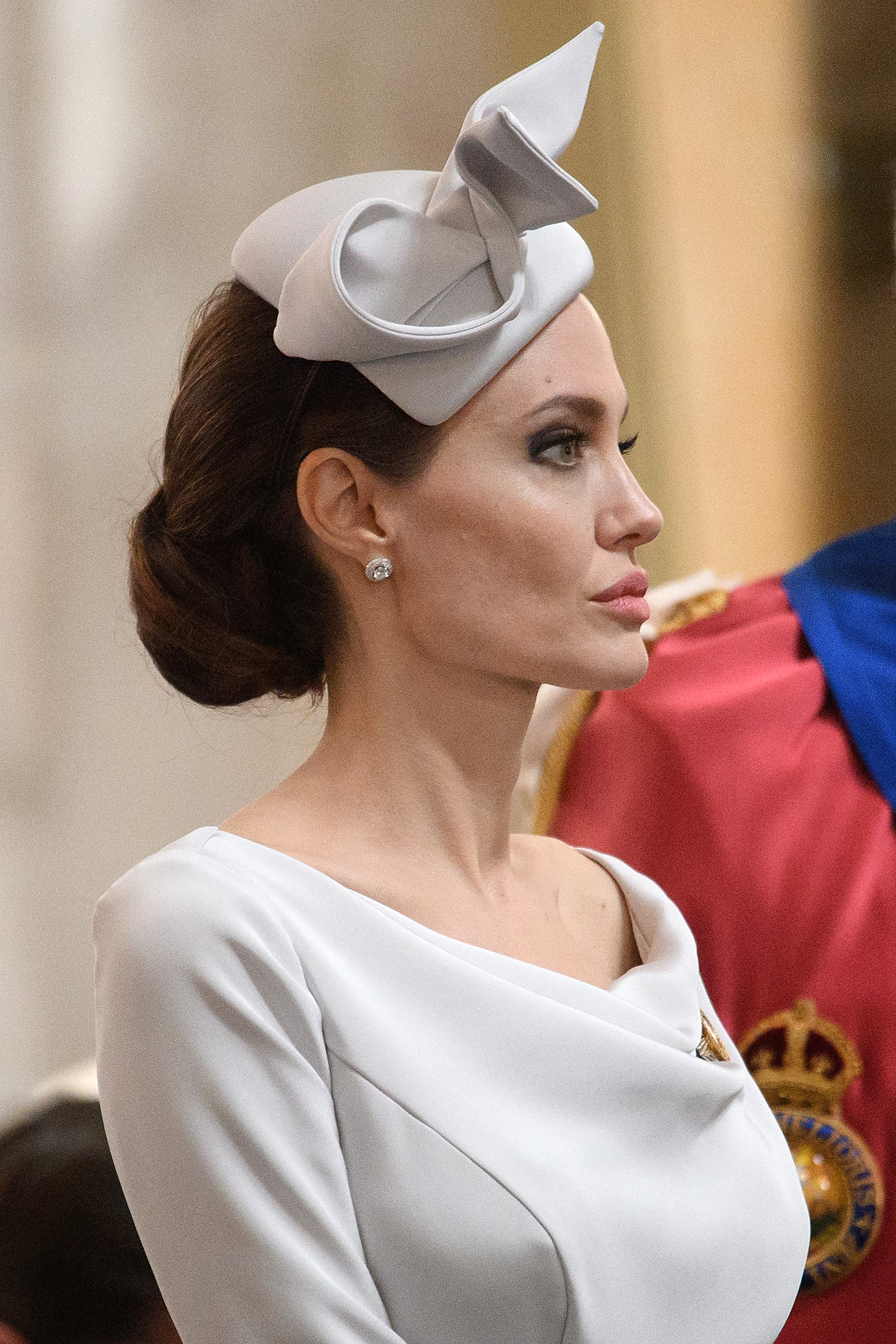 Angelina Jolie arrives ahead of the Service of Commemoration and Dedication, marking the 200th anniversary of the Most Distinguished Order of St Michael and St George at St Paul's Cathedral in London on June 28, 2018. | Source: Getty Images