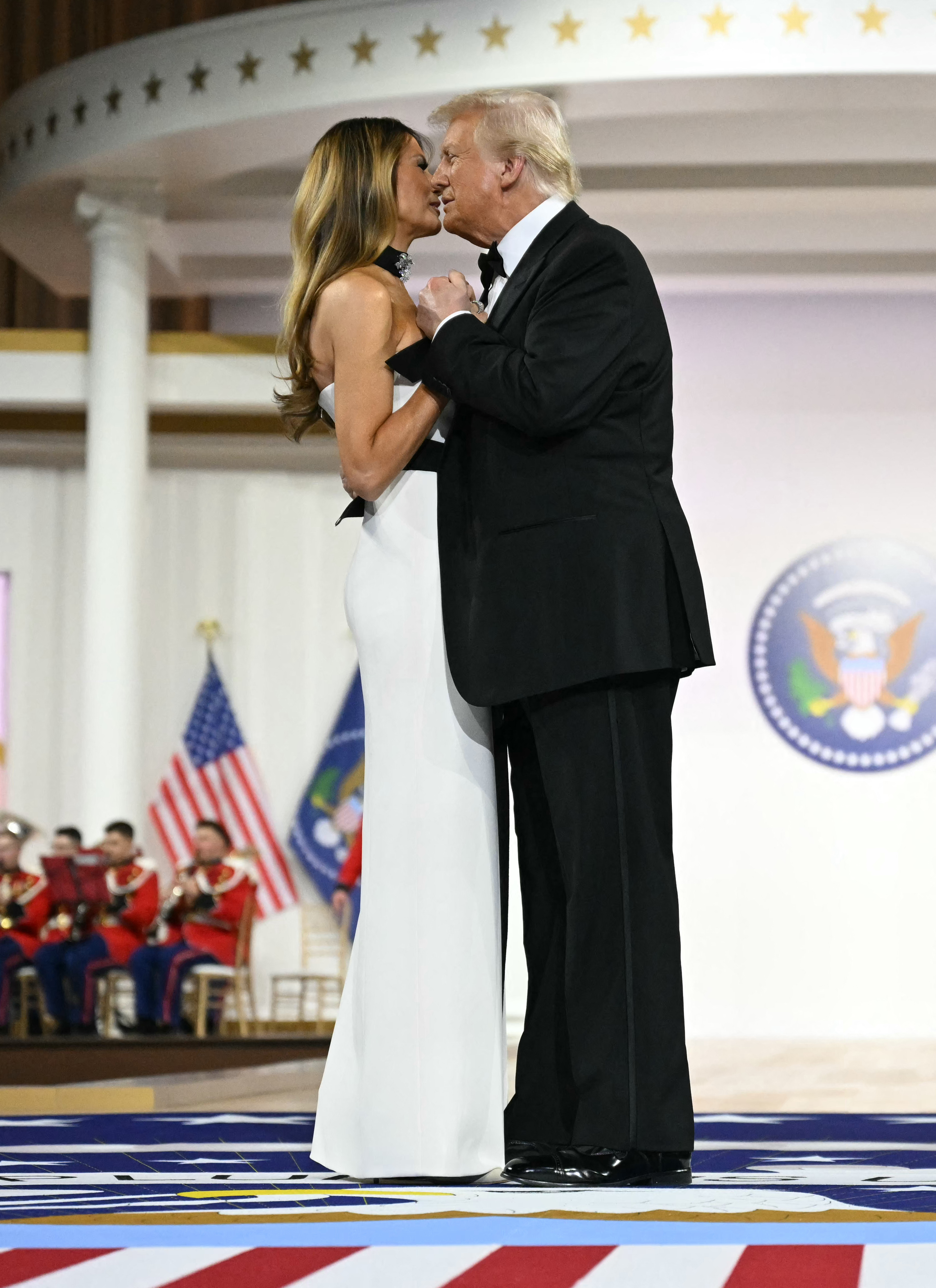 US President Donald Trump and First Lady Melania Trump dance to "The Battle Hymn of the Republic" | Source: Getty Images