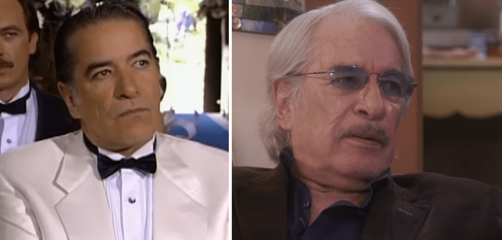 Enrique Rocha como Ismael Montegarza en "Dos mujeres, un camino" (izq) y como invitado en el programa ""Las 5 mejores" de tlnovelas en mayo de 2019 || Fuente: YouTube/Repretel Costa Rica / YouTube/tlnovelas Enrique Rocha como Ismael Montegarza en "Dos mujeres, un camino" (izq) y como invitado en el programa ""Las 5 mejores" de tlnovelas en mayo de 2019 || Fuente: YouTube/Repretel Costa Rica / YouTube/tlnovelas