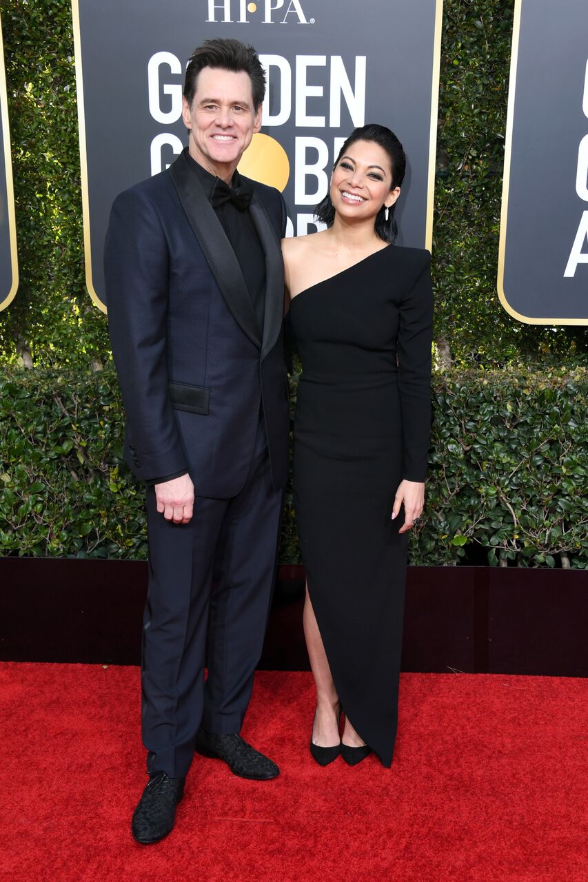 Jim Carrey and Ginger Gonzaga attend the 76th Annual Golden Globe Awards. | Source: Getty Images