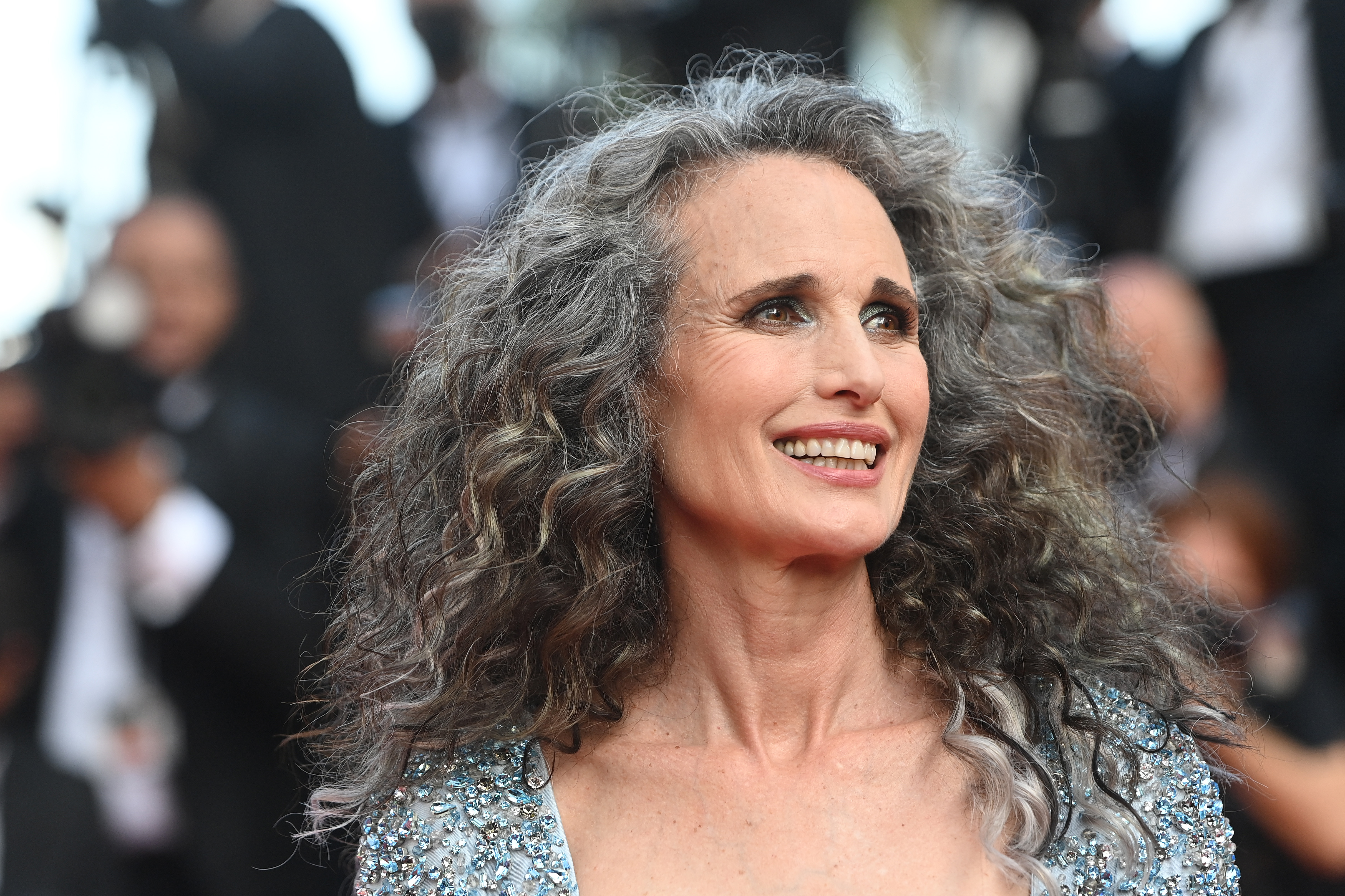 Andie MacDowell at the "Annette" screening and opening ceremony during the 74th annual Cannes Film Festival on July 6, 2021, in Cannes, France | Source: Getty Images