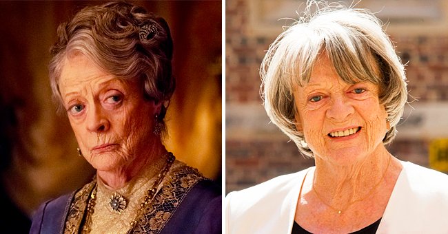 Maggie Smith as Prof. McGonagall and a photo of the Death Hollows premiere. | Photo: Getty Images  /  facebook.com/DowntonAbbey 