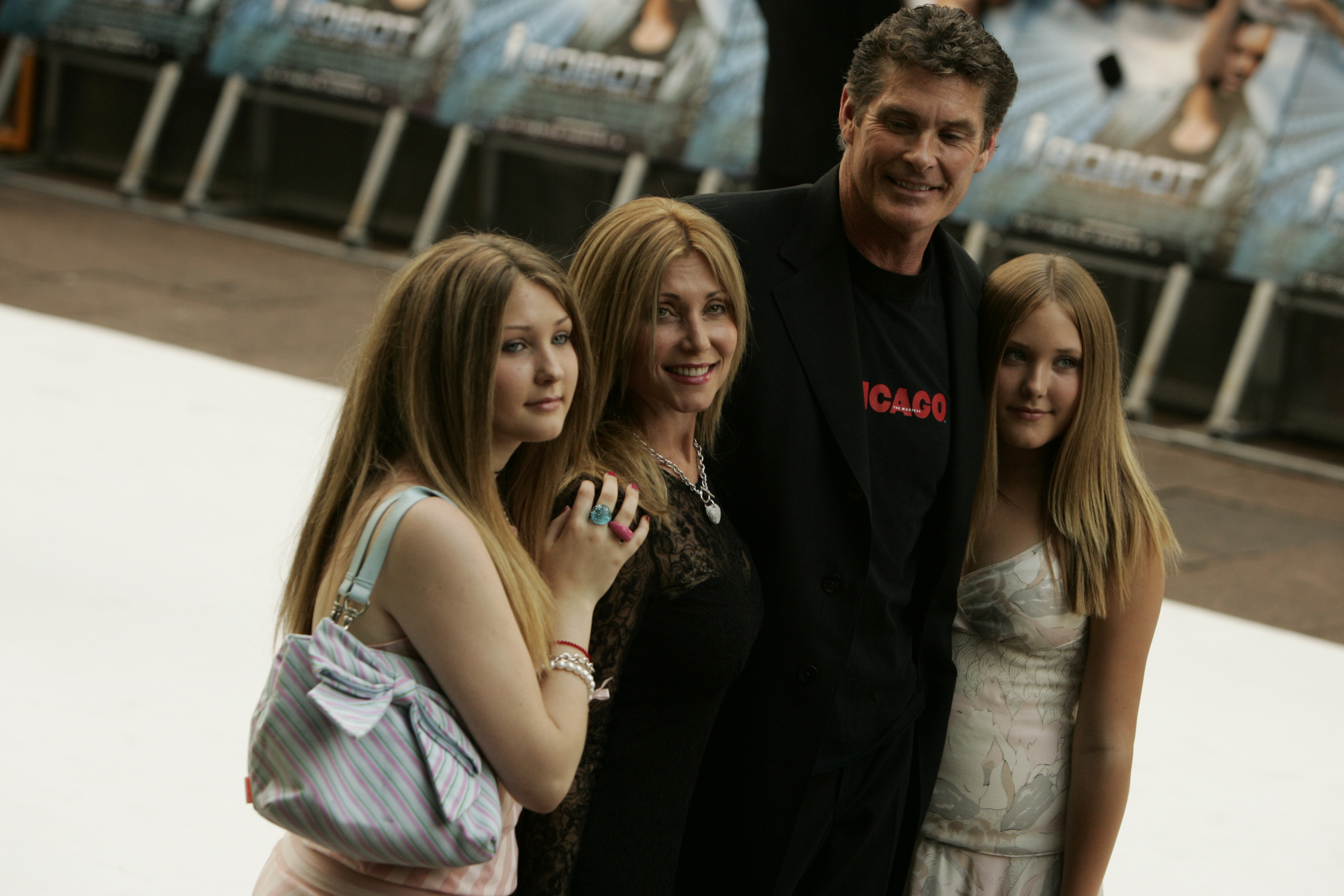 David Hasselhoff with Pamela Bach and their daughters Taylor and Hayley pictured on August 4, 2004 | Source: Getty Images