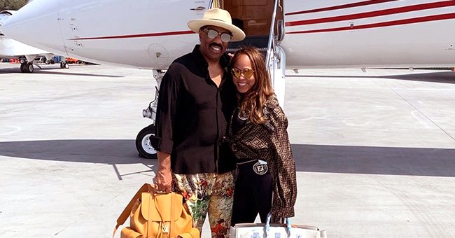 The Shade Room on Instagram: #TSRFashion--#PressPlay: OHKAY!  #SteveHarvey's wife Marjorie received a #LouisVuitton airplane bag designed  by #VirgilAbloh 🔥 We recently reported the bag earlier this year, as it  was going viral