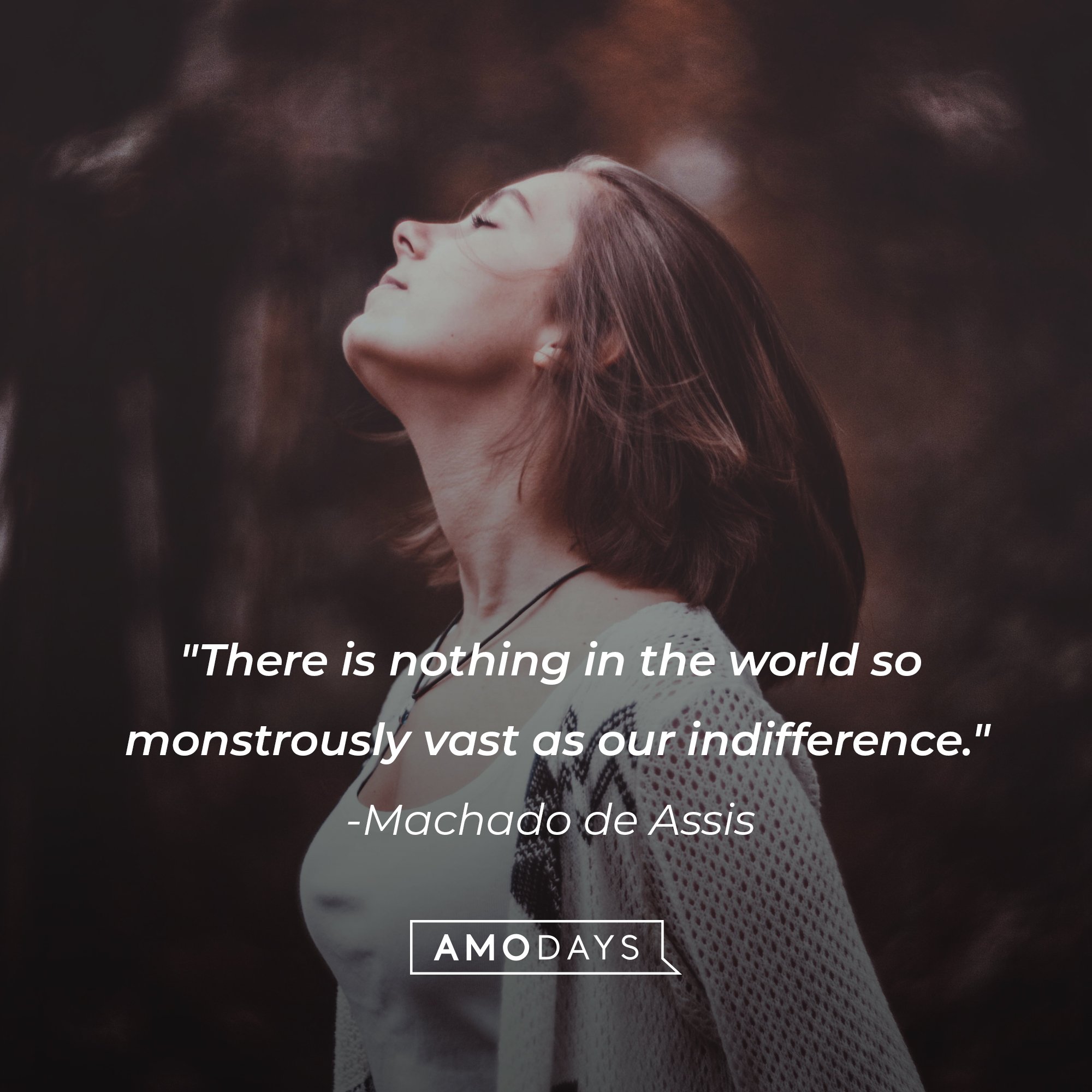 Machado de Assis's quote: "There is nothing in the world so monstrously vast as our indifference." | Image: AmoDays