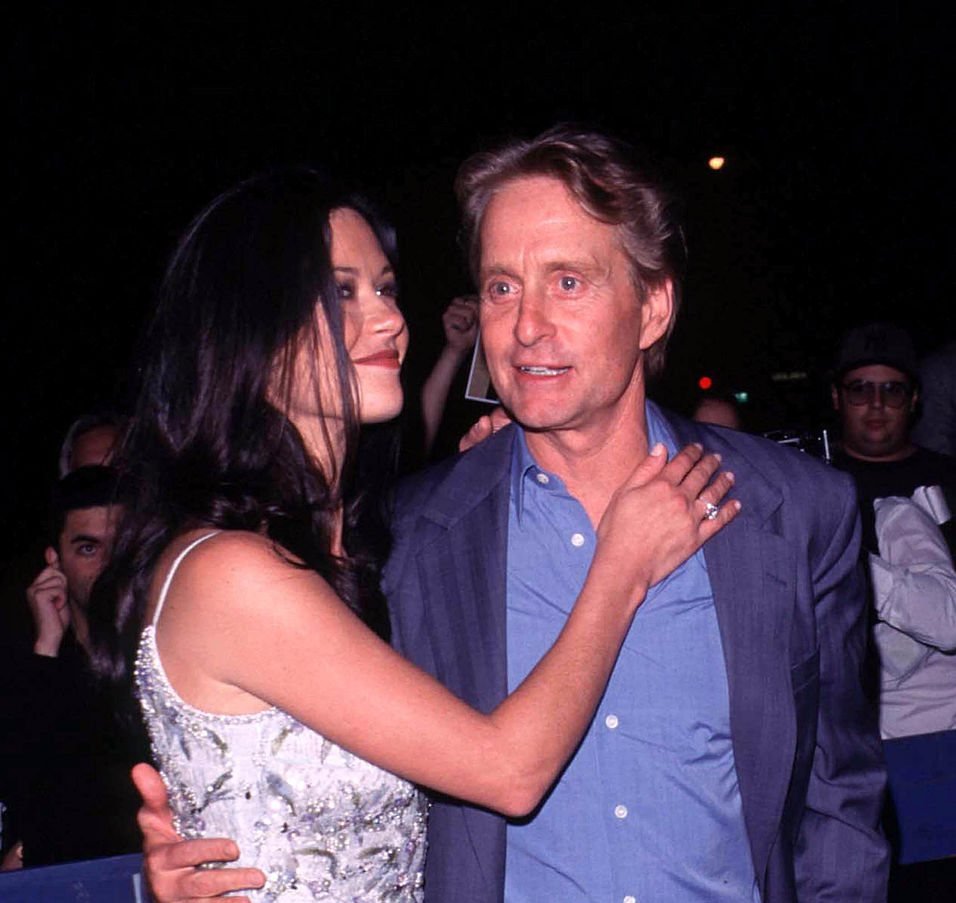 Michael Douglas And Catherine Zeta-Jones Leaving Their Joint Birthday Party At 4 Am amidst rumors of engagement | Photo: Getty Images