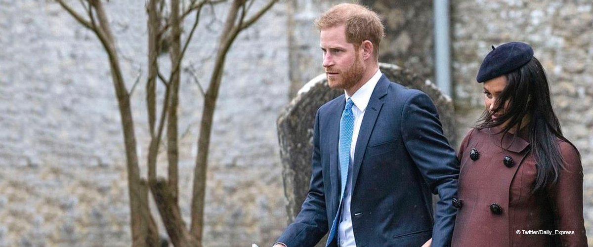 Heavily Pregnant Meghan Markle Spotted at Christening with Prince Harry Weeks before Due Date