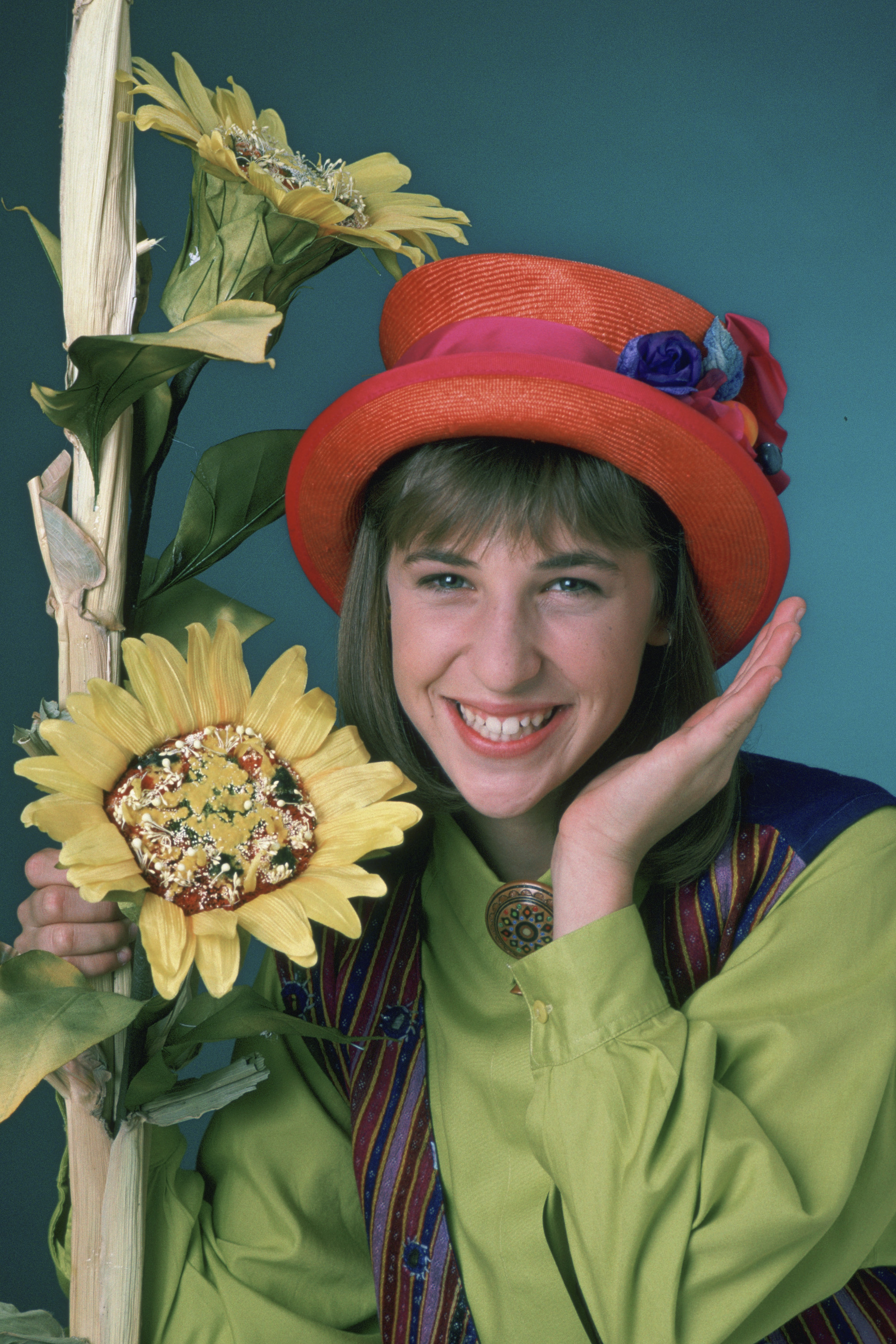 An undated image of Mayim Bialik on the set of 