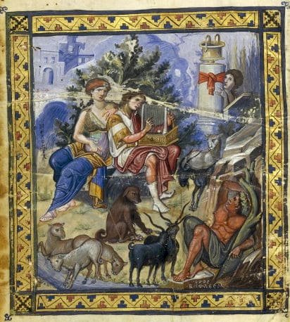  10th century illustration of David composing the Psalms | Public Domain 