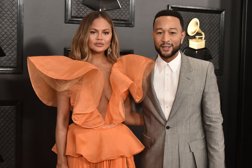 Chrissy Teigen and John Legend at the 62nd Annual Grammy Awards at Staples Center on January 26, 2020 in Los Angeles, CA. | Source: Getty Images