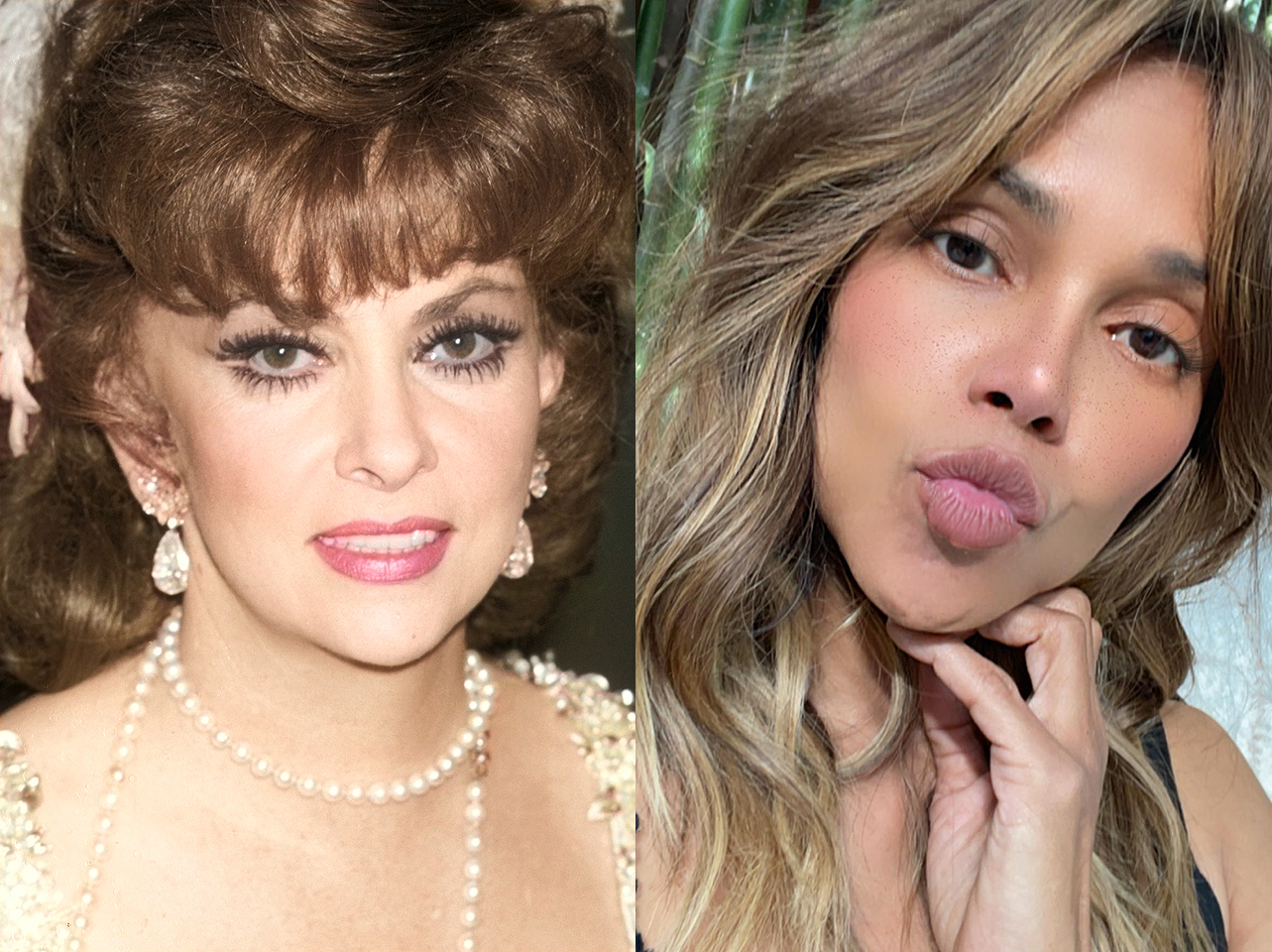 A side-by-side of Gina Lollobrigida and Halle Berry in their 50s. | Source: Getty Images | Instagram/halleberry