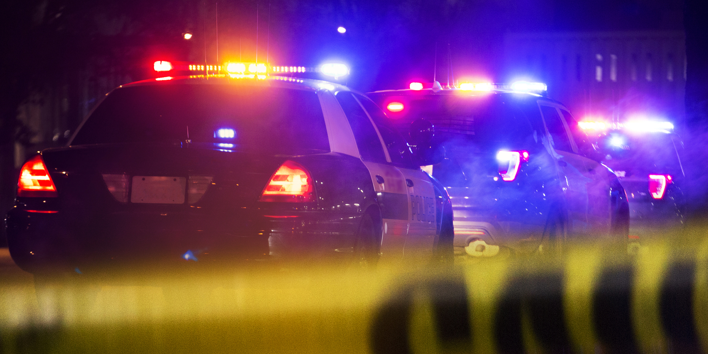 Police cars at a crime scene. | Source: Getty Images