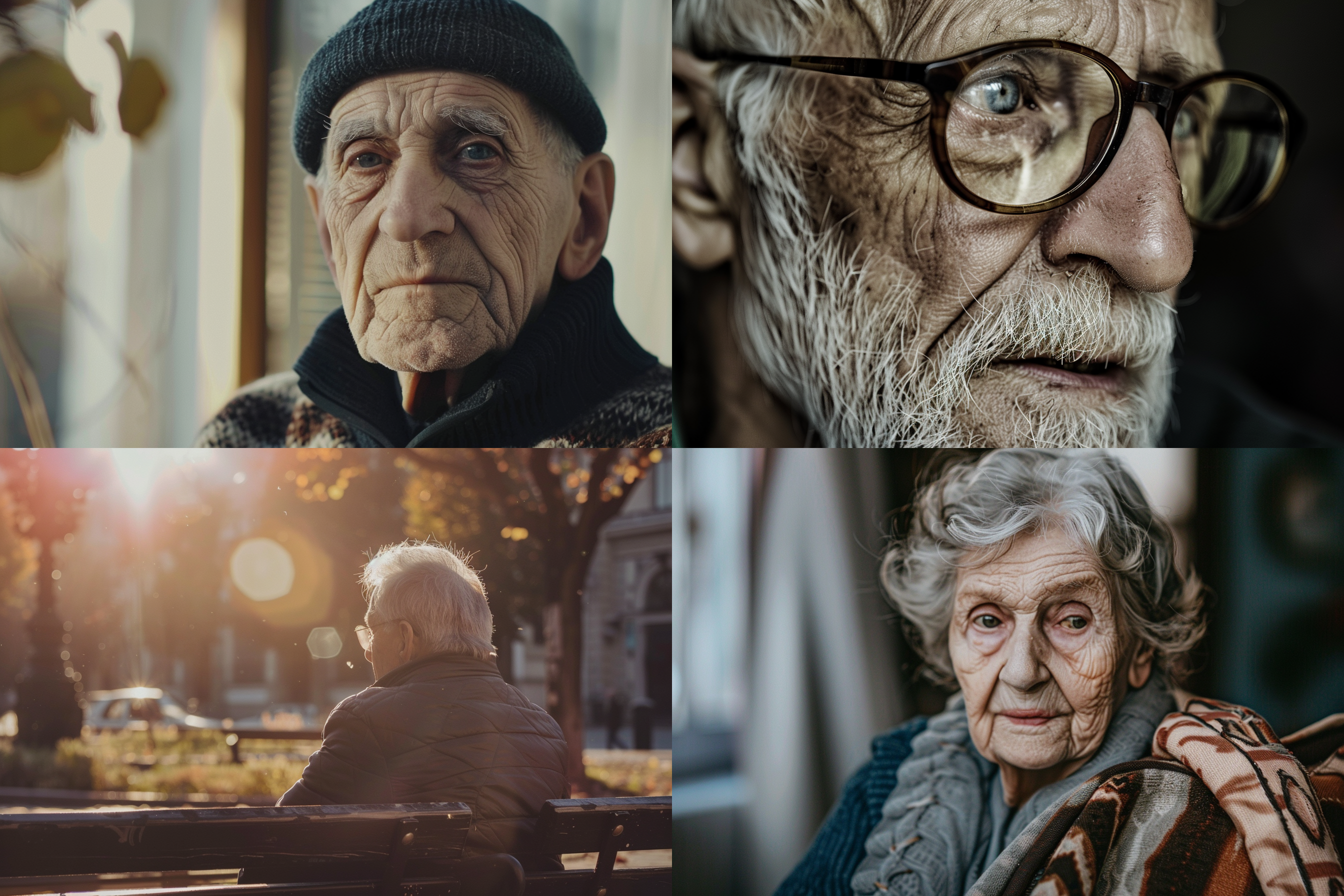 A collage of images of four elderly people | Source: Midjourney
