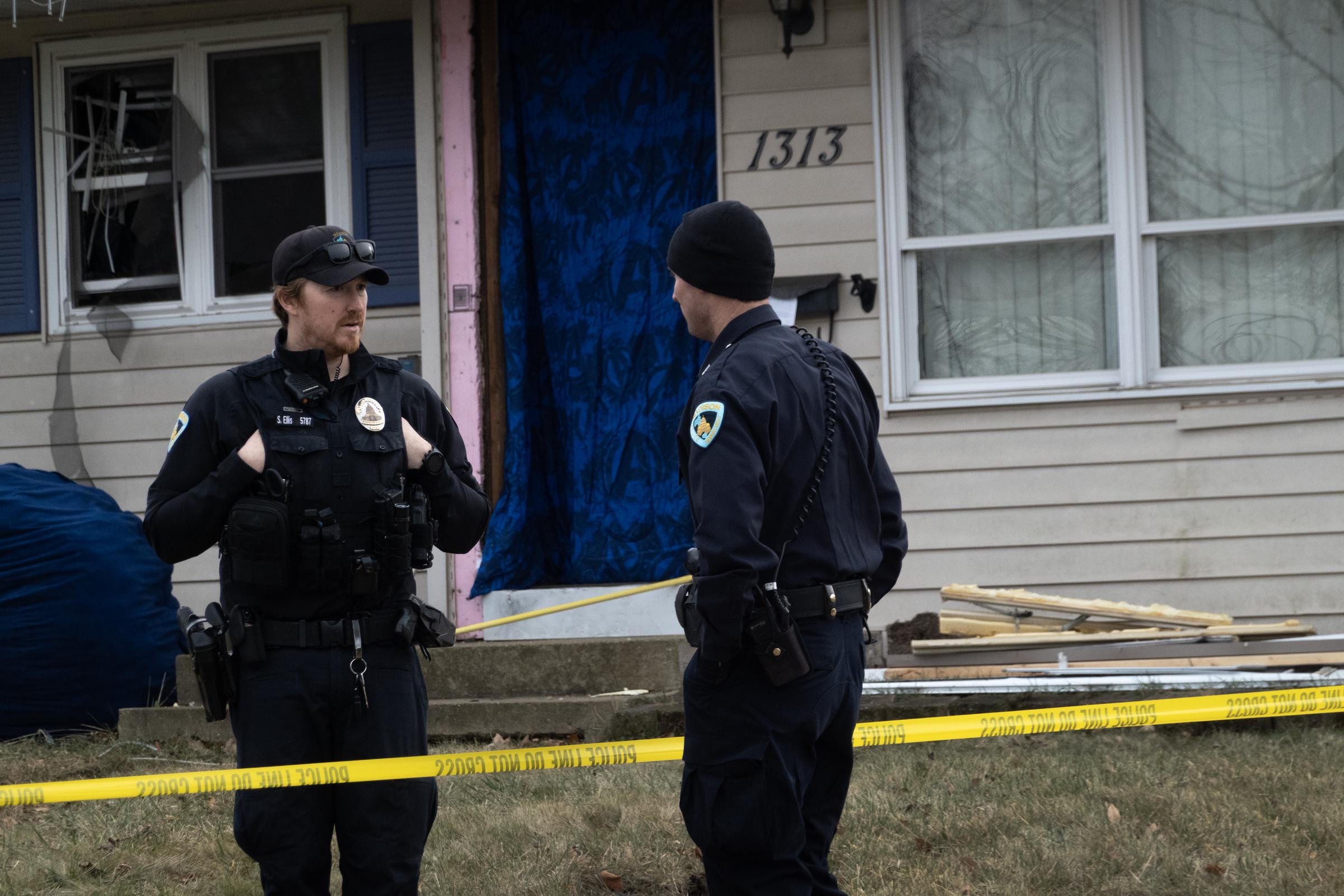 Police guard the home of 15-year-old Natalie Rupnow in Madison, Wisconsin, on December 17, 2024 | Source: Getty Images